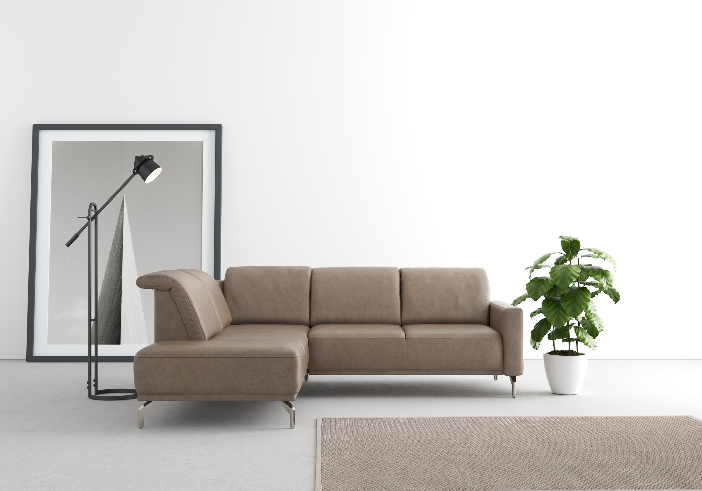 sit&more Ecksofa »Bailando L-Form«, wahlweise mit Kopfteilverstellung und Vorziehsitz, motorisch