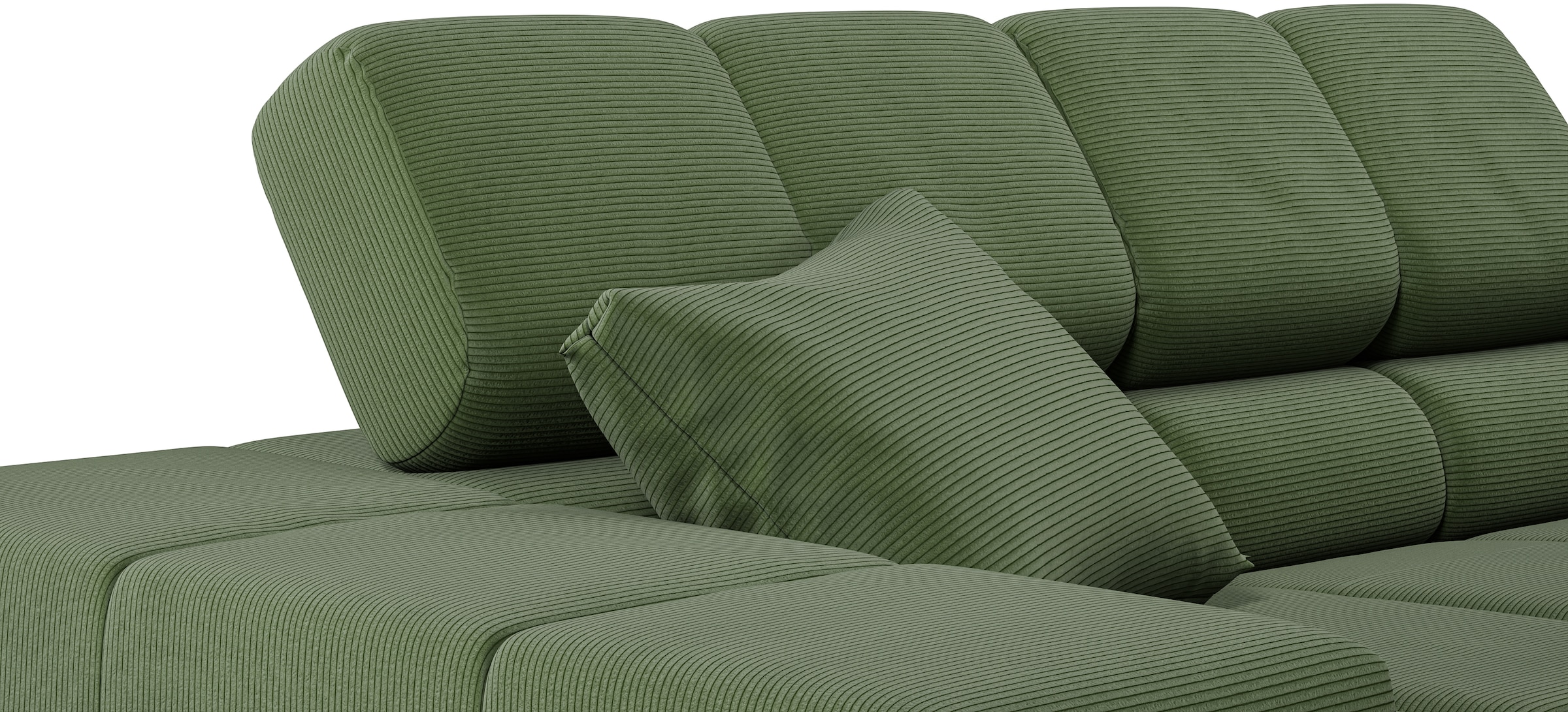 INOSIGN Ecksofa »Ancona incl. Kopfteilverstellung, Breite 319cm, L-Form«, wahlweise motorische Sitztiefenverstellung, auch in Cord + Easy Care
