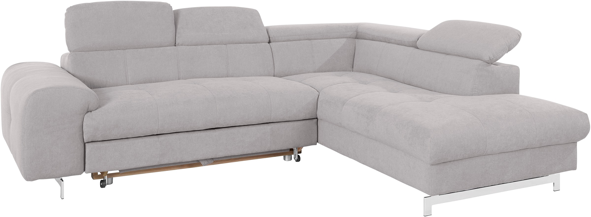 COTTA Ecksofa »Chef L-Form«, mit Kopfteilverstellung, edle Metallkufen, wahlweise mit Bettfunktion