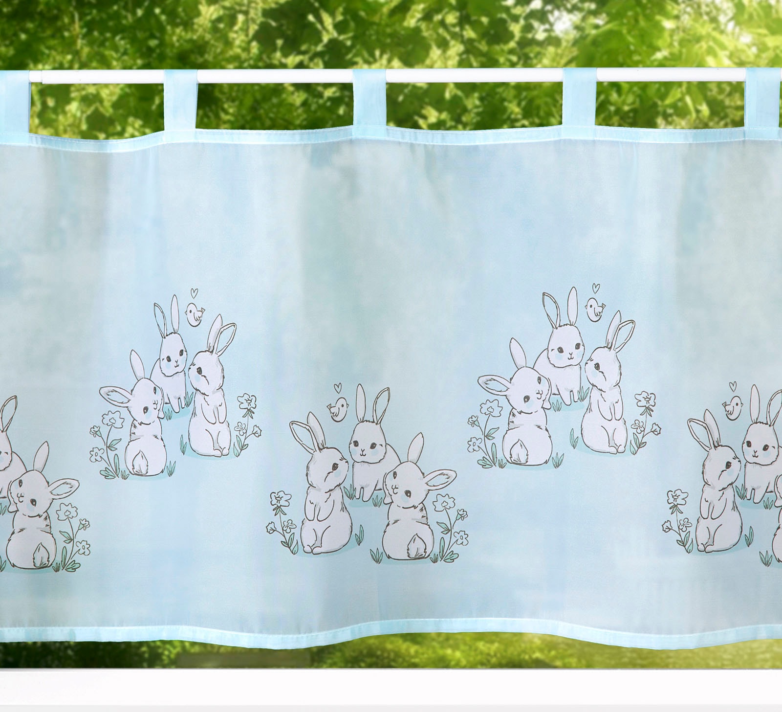 Weckbrodt Scheibengardine »Linus«, (1 St.), Bistro, Voile, bedruckt, Ostern günstig online kaufen