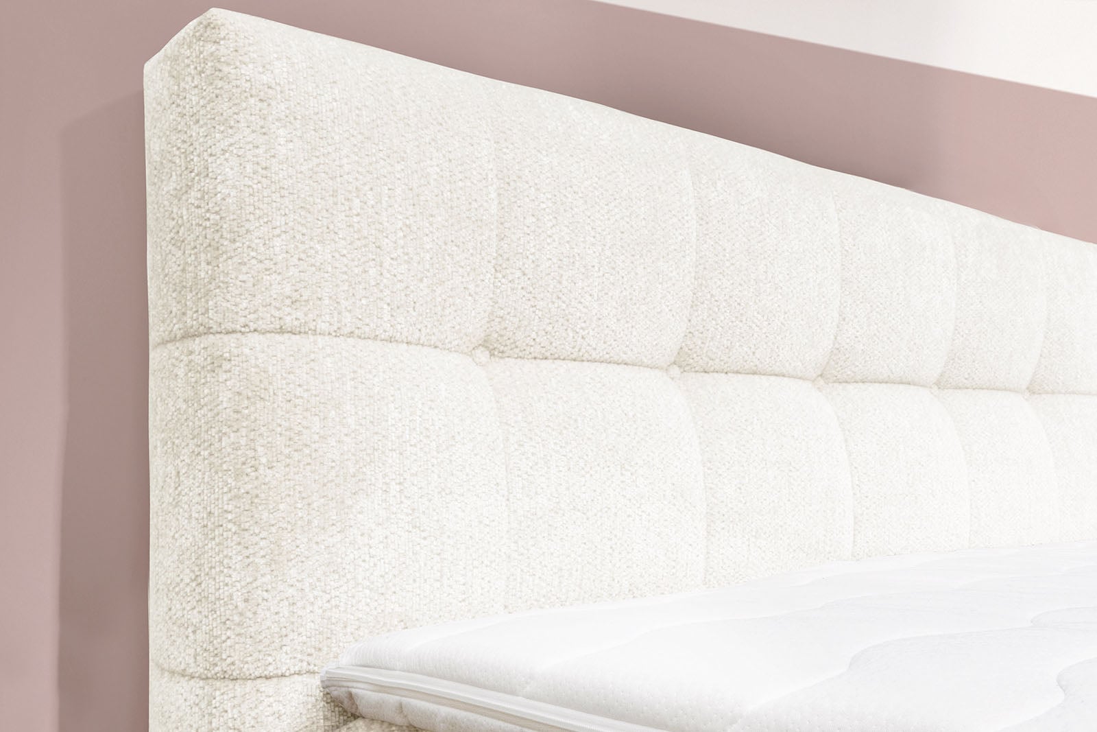 Jockenhöfer Gruppe Boxspringbett »AMY mit Bettkasten, inkl. Taschenfederkernmatratze Härtegrad H3-H4« mit 6 cm Kaltschaum-Topper, Chenille-Bezug, 180x200 und 200x200 cm