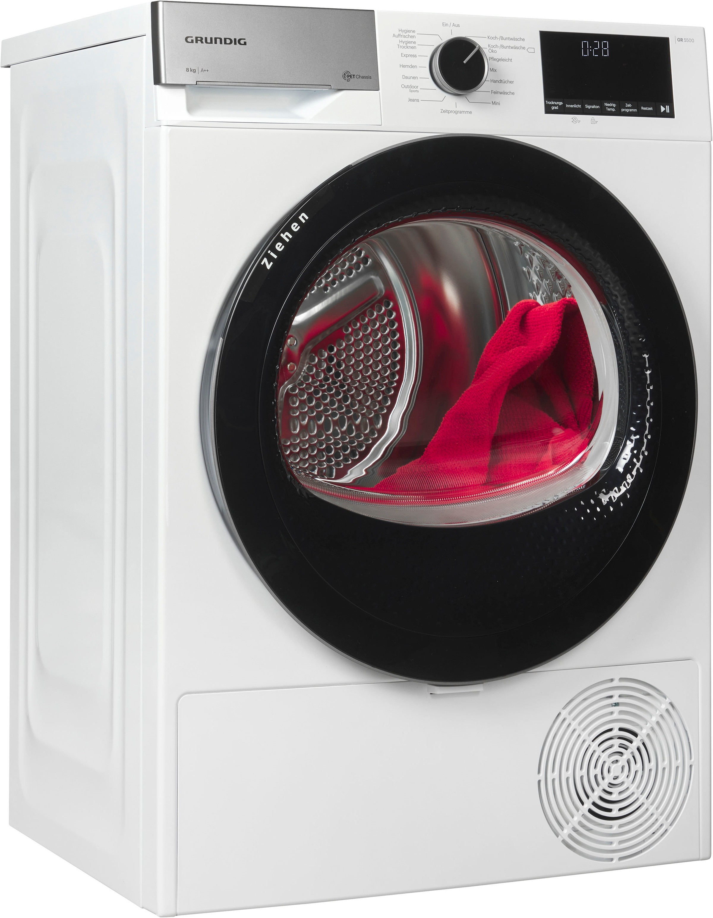 GRUNDIG Wärmepumpentrockner »GT55823F6B« 8 mit Wärmepumpentechnologie weiß Anzeige Filter reinigen (LED)