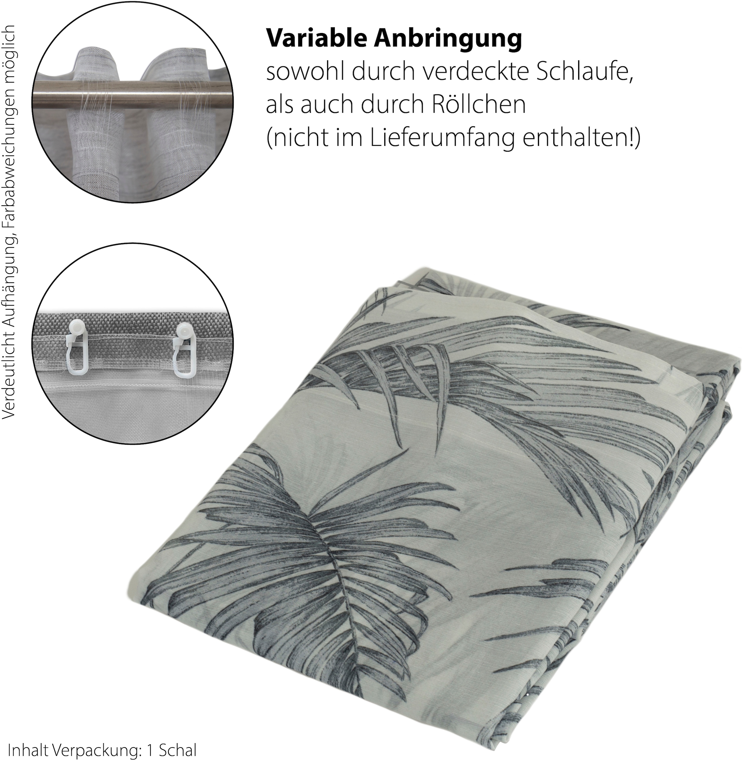 HOMING Gardine »Paris« verdeckte Schlaufen 1 Stk. tlg. floral, Blumen, transparent, Wohnzimmer, Schlafzimmer