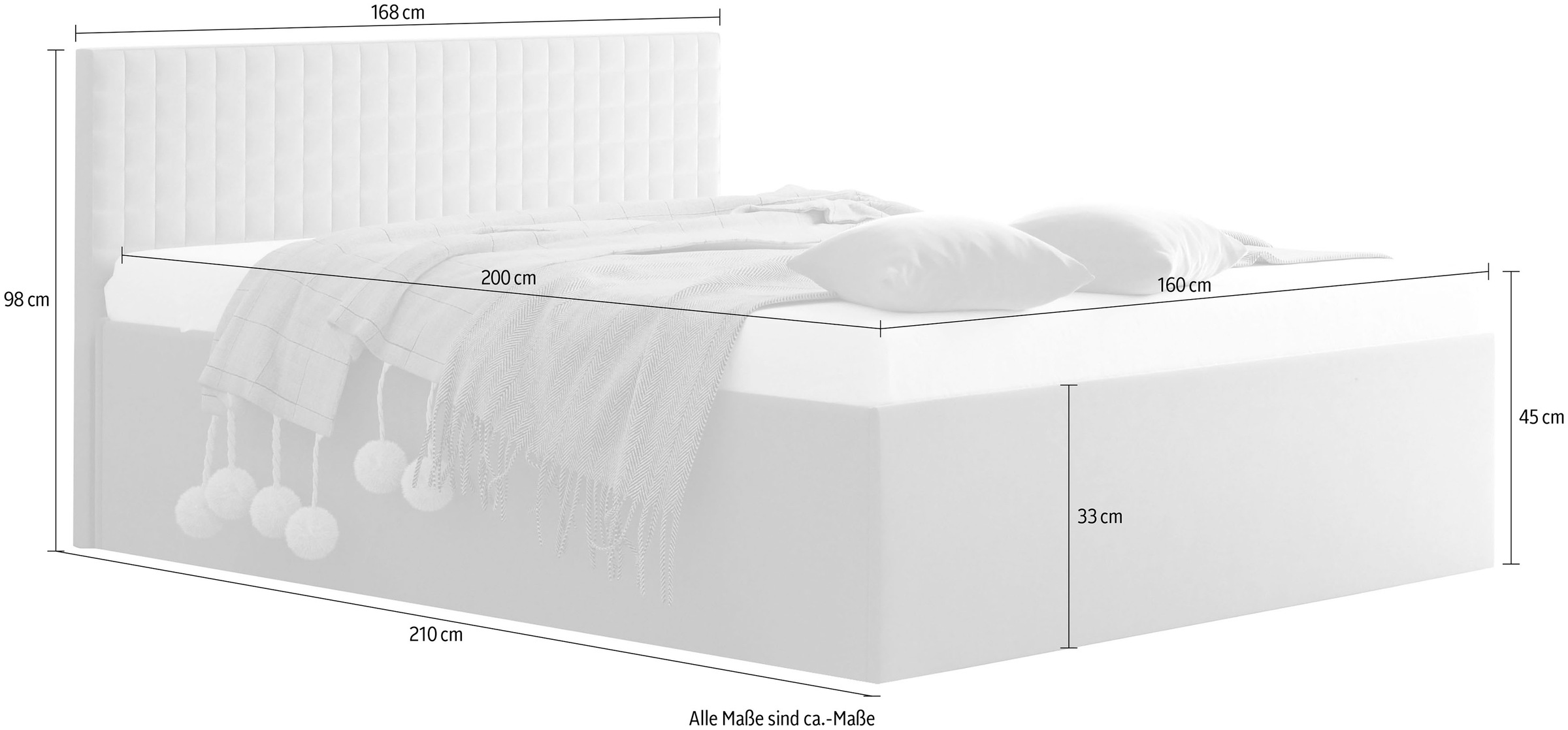 4. Bild von Westfalia Schlafkomfort Polsterbett, mit Bettkasten bei Ausführung mit Matratze