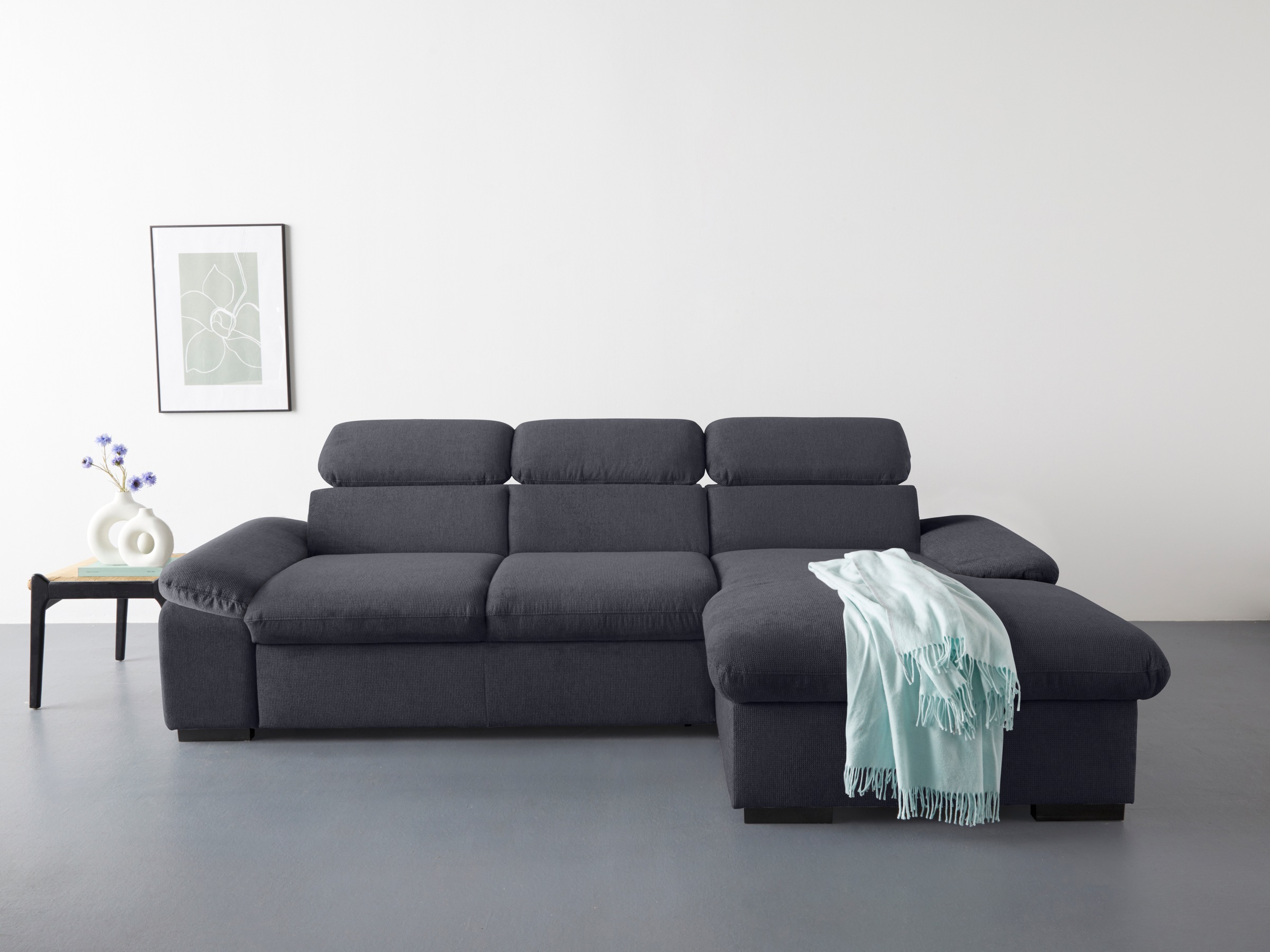 COTTA Ecksofa »Lola L-Form mit Kopfteilfunktion & Hocker«, (Set, mit Hocker günstig online kaufen