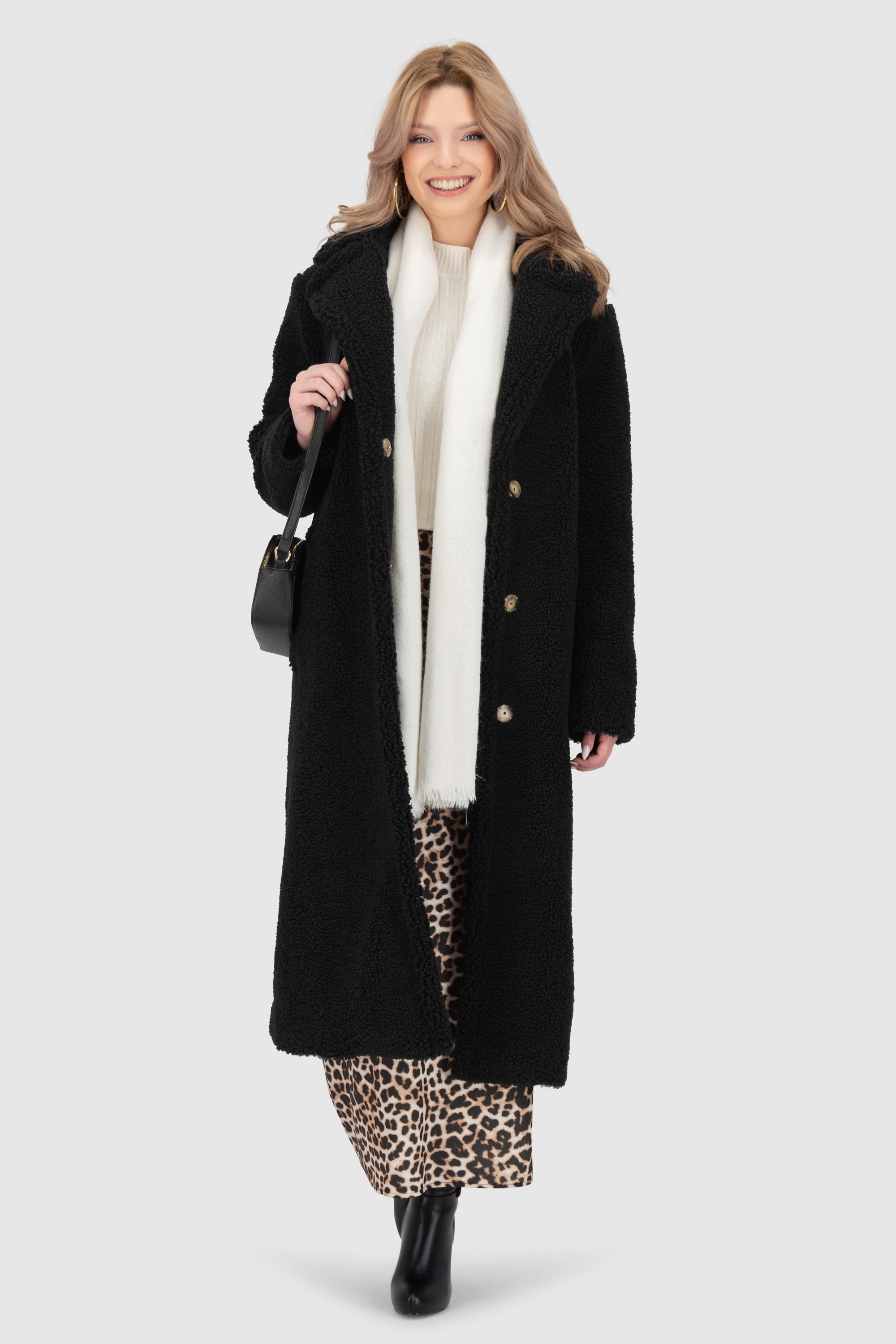 Alife & Kickin Winterjacke »Damen HariAK A«, Kuscheliger langer Teddy Wintermantel in lässiger Schnittform