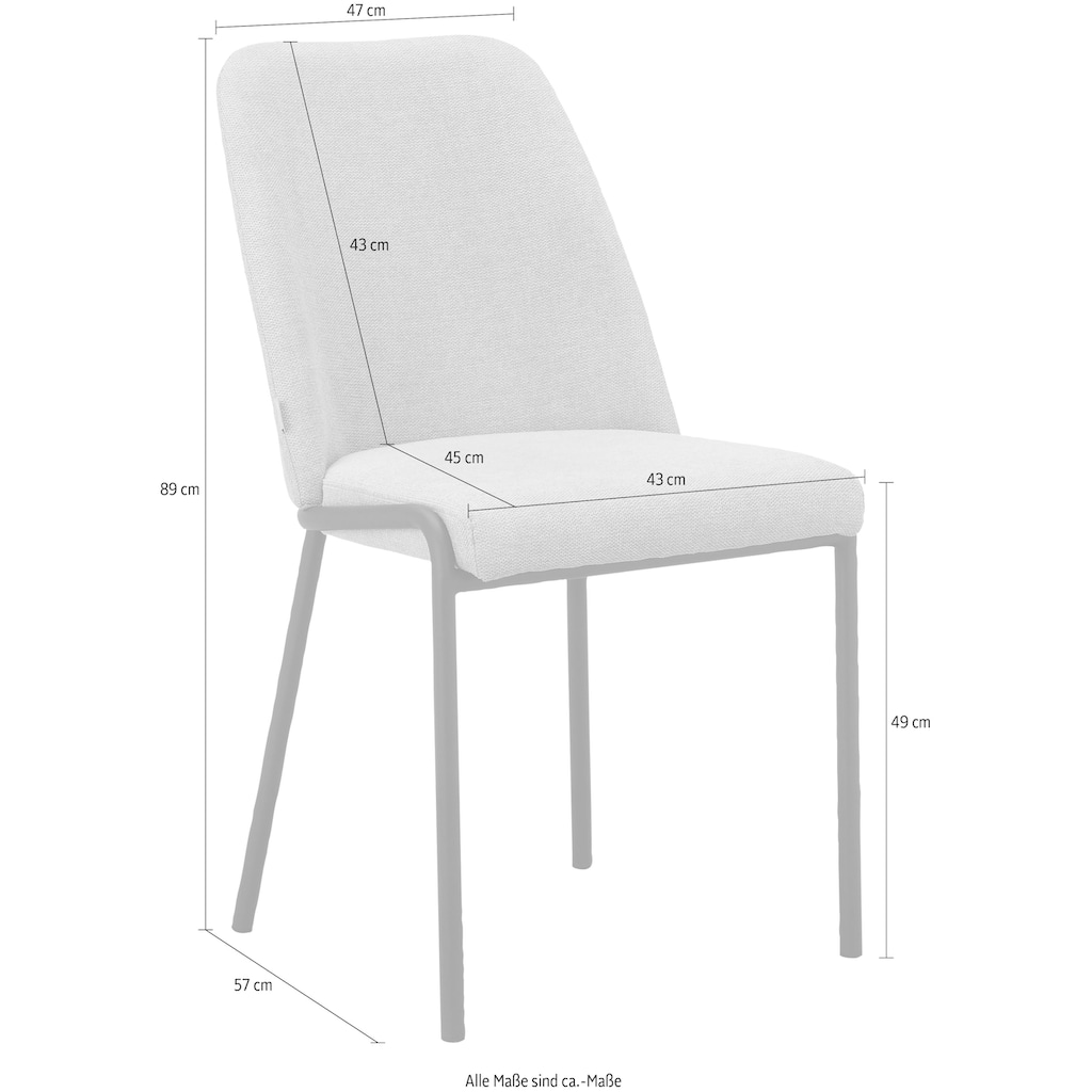 andas Esszimmerstuhl »Grimsbu«, 2 St., Webstoff, im 2er Set erhältlich, mit Sitz und Rücken gepolstert, Sitzhöhe 49 cm