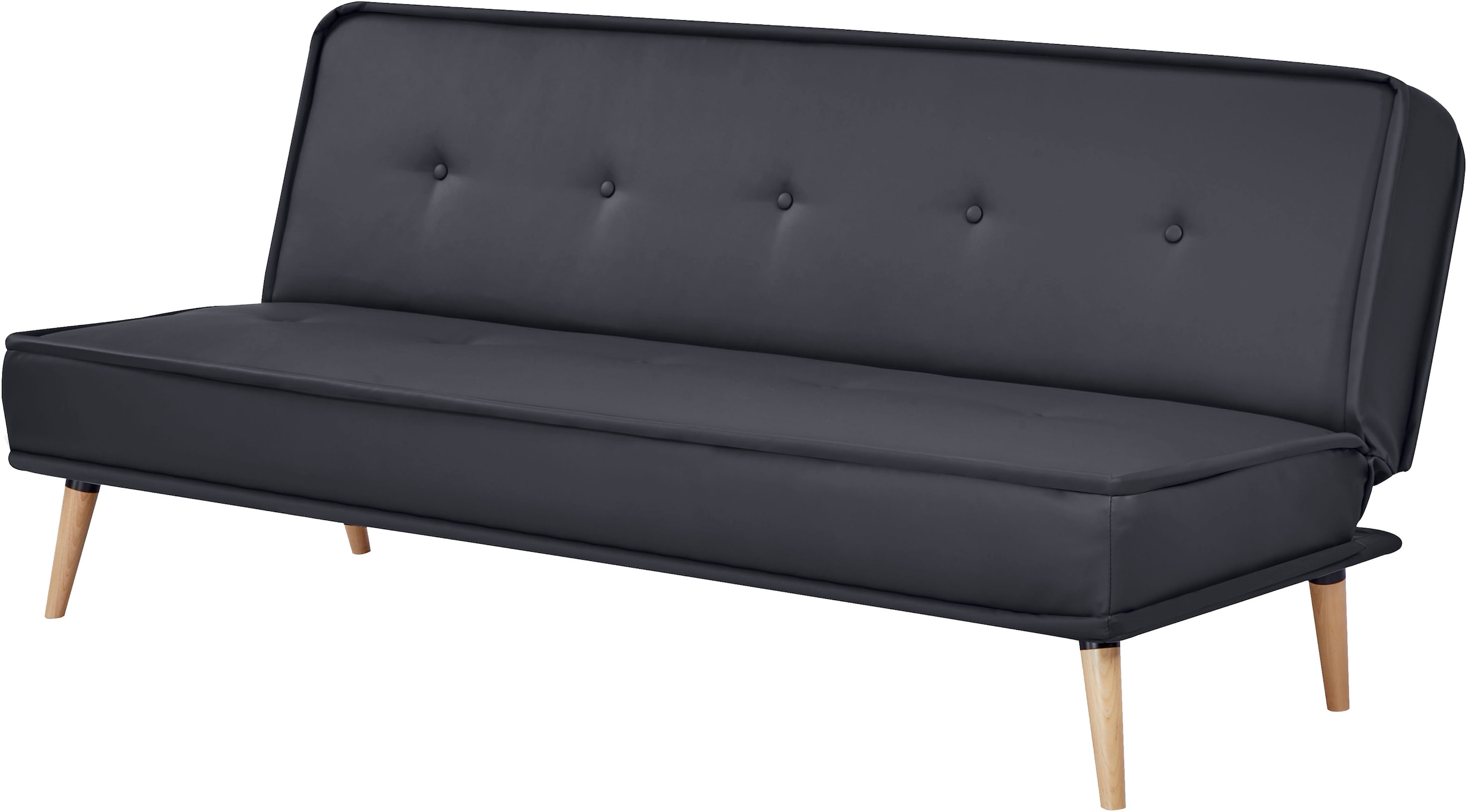 INOSIGN Schlafsofa »ARBON,183cm, klappbarer 3-Sitzer mit verstellbarer Rückenlehne und«, Bettfunktion, Webstoff und Kunstleder