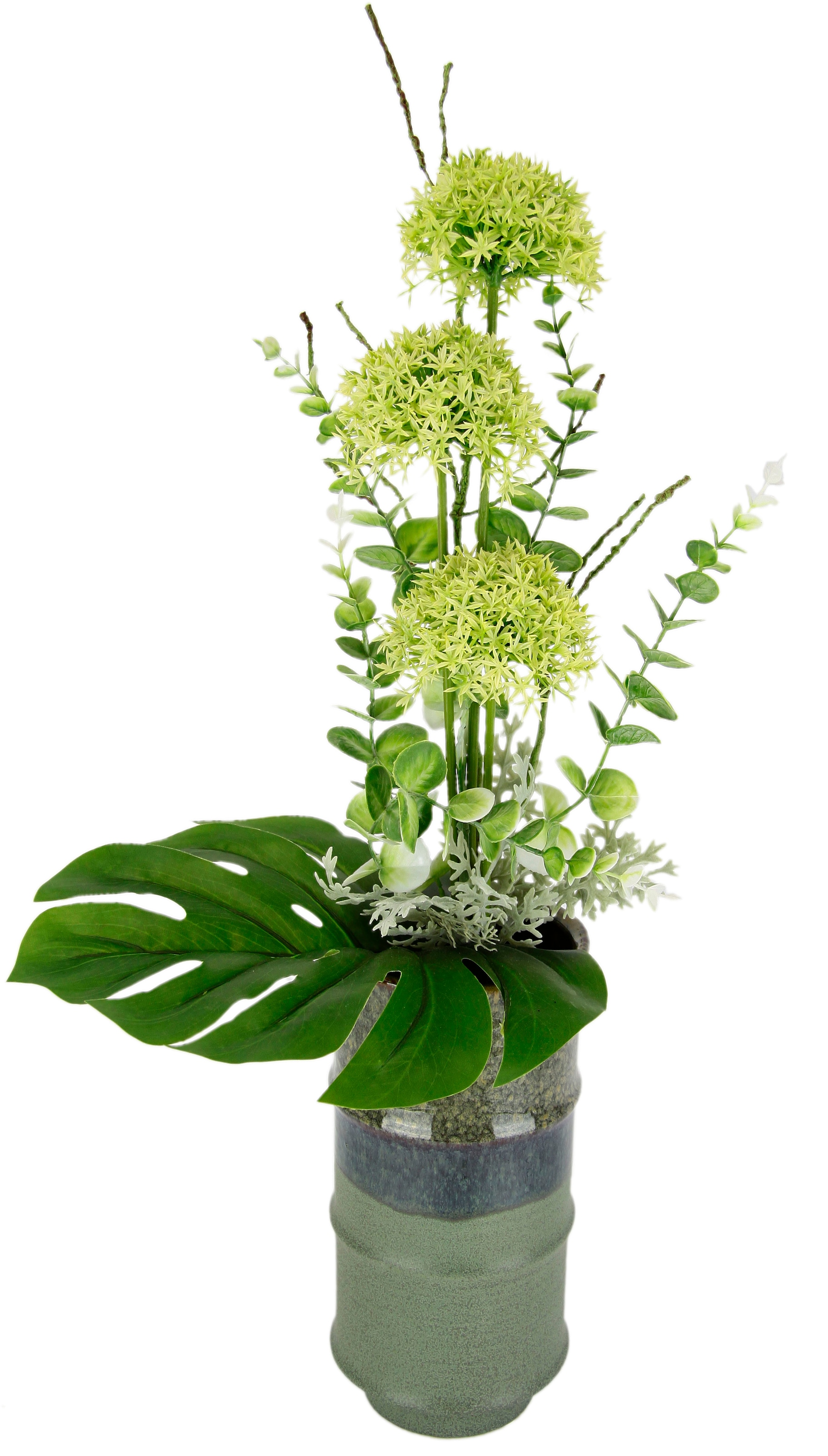 Kunstblume »Allium«, In Vase aus Keramik exotisches Kunstblumenarrangement