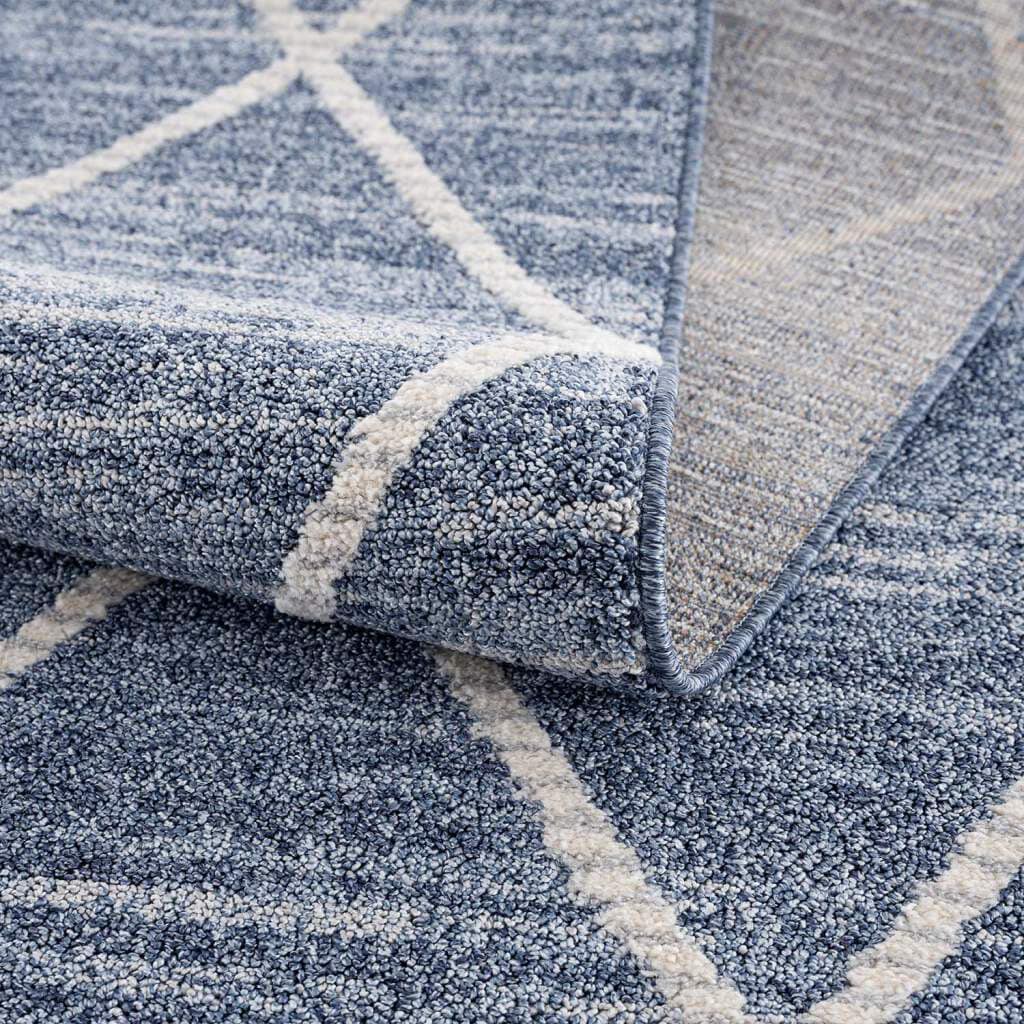 Carpet City Teppich »Art 2646«, rechteckig, 7 mm Höhe, Läufer, Kurzflor, mit Kettfäden, Rauten-Optik, Fransen
