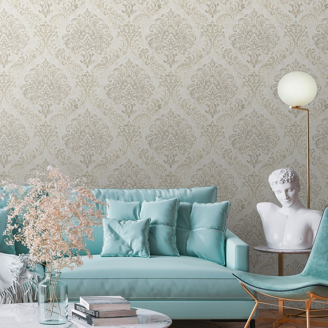 living walls Vliestapete »Metropolitan Stories. Travel Styles. Ornament-Tapete« Metall-Effekte | gemustert | metallic strukturiert Tapete Klassisch Elegant Barock Vintage-Optik Shabby Chic Tapeten Flur