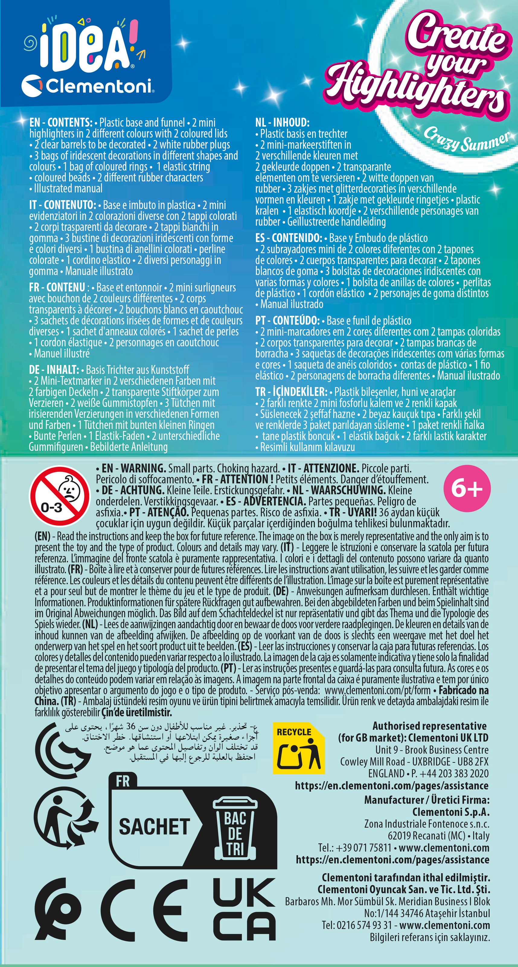 Clementoni® Kreativset »Idea, Deine Textmarker-Kreationen - Verrückter Sommer«