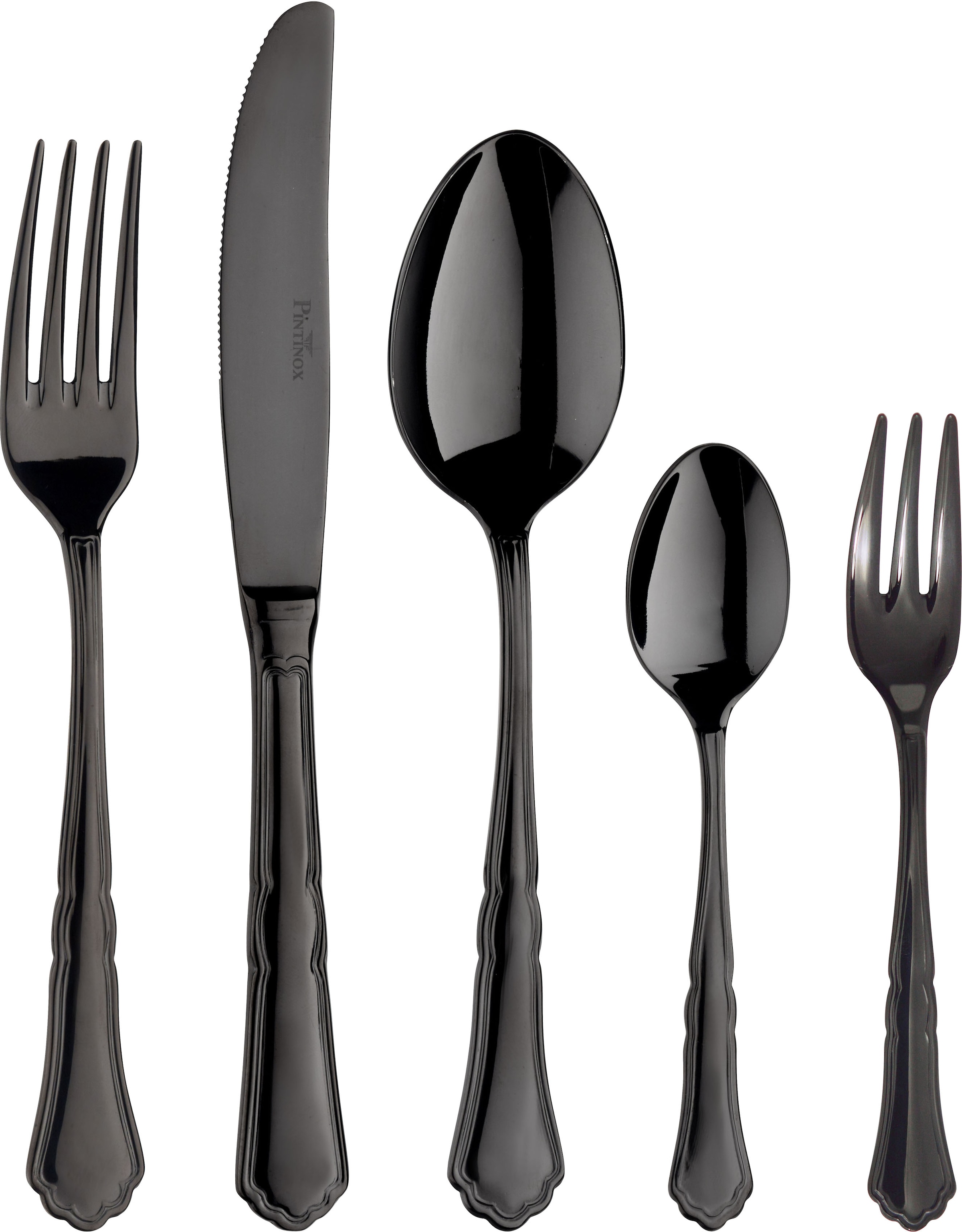 PINTINOX Besteck-Set »Settecento Treasure Total Black« Optik schwarz PVD Be günstig online kaufen