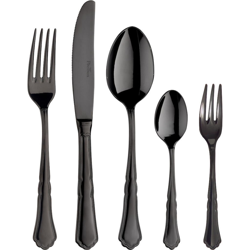 PINTINOX Besteck-Set »Settecento Treasure Total Black«, (Set, 30 tlg.)