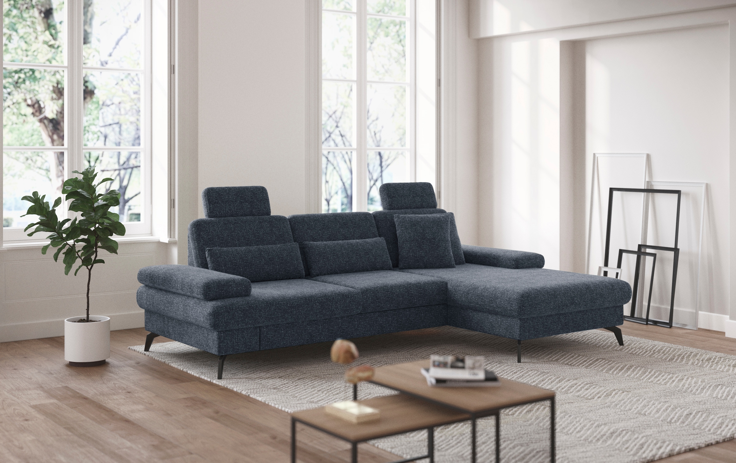 sit&more Ecksofa »Morris L-Form, inkl. Sitztiefenverstellung«, wahlweise mit Armteilverstellung, Bettfunktion & Bettkasten