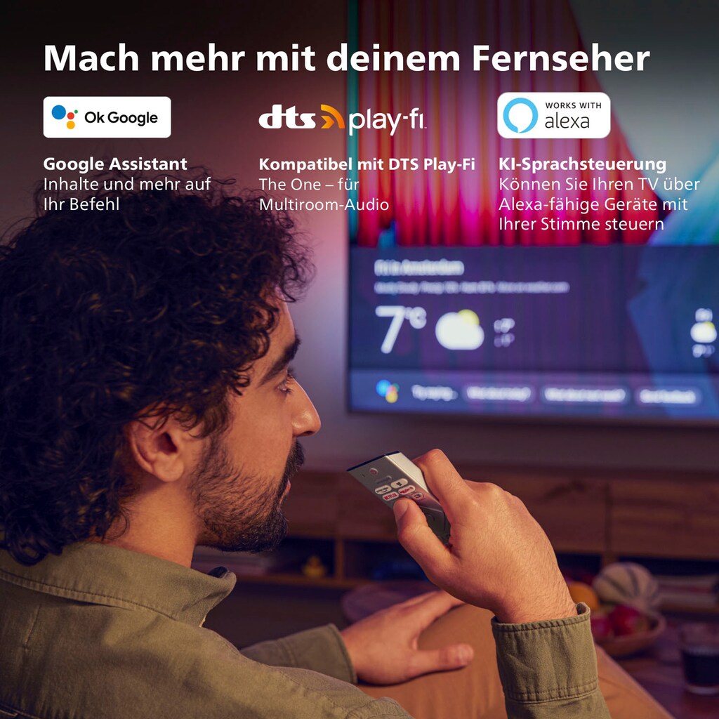 Philips LED-Fernseher »86PUS8807/12«, 217 cm/86 Zoll, 4K Ultra HD, Android TV-Smart-TV-Google TV