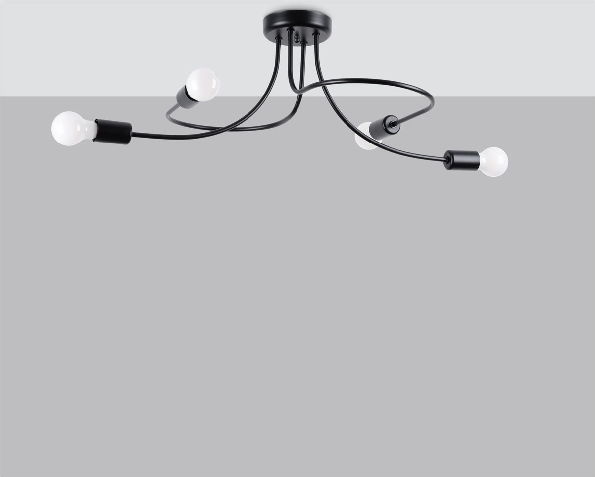 SOLLUX lighting Deckenleuchte »Kronleuchter LEVAR schwarz«, 4 flammig, Leuc günstig online kaufen