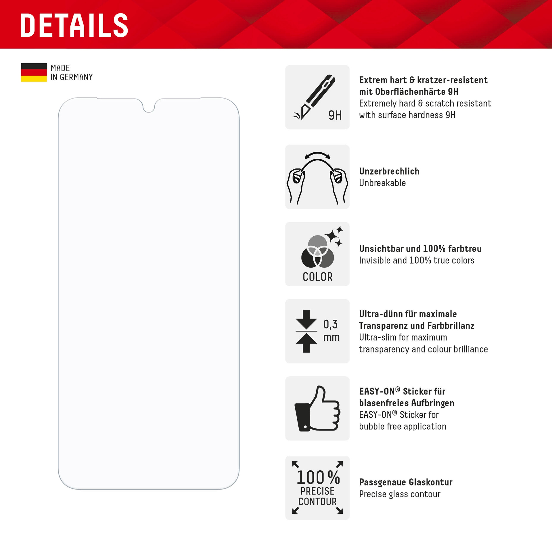 Displex Displayschutzglas »Smart Glass Screen Protection - ultra-dünn, unzerbrechlich, unsichtbar« für Samsung Galaxy A26 Displayschutzfolie, Schutzfolie, Bildschirmschutz, kratz- & stoßfest