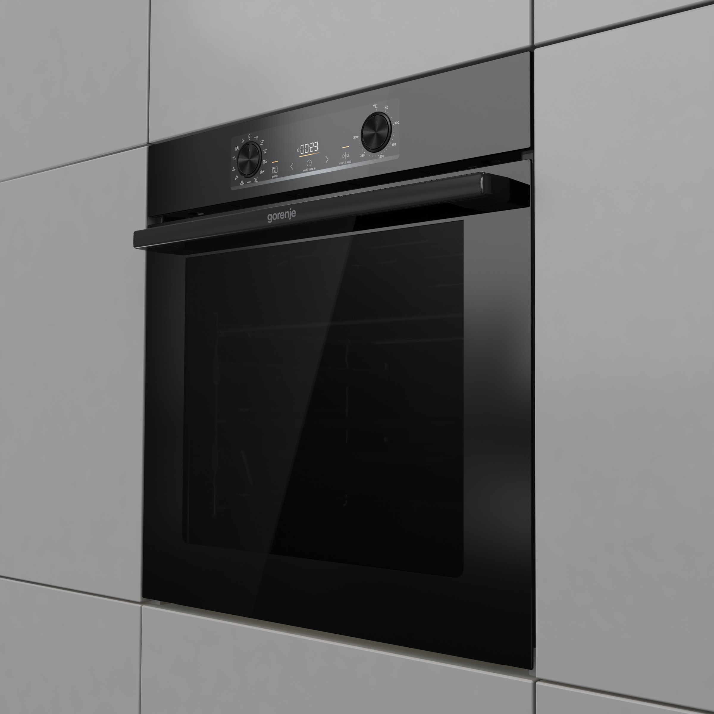 GORENJE Einbaubackofen »BOS6737E09BGOT« mit 2-fach-Teleskopauszug mit Aqua-Reinigungsfunktion Pizzafunktion mit 300 °C – perfekt für Pizza, Focaccia und mehr!