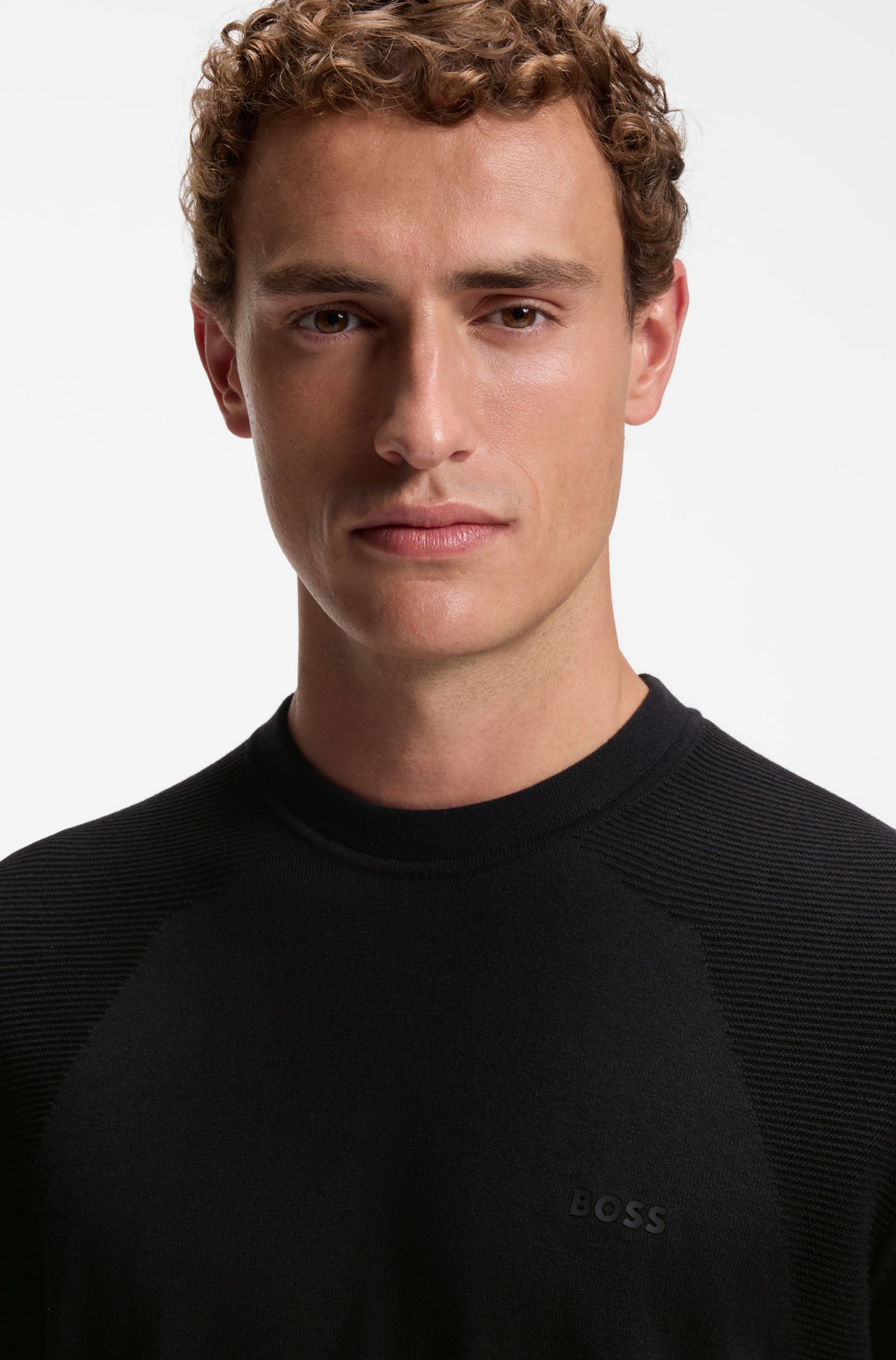 BOSS GREEN Kurzarmpullover »KN_Momentum-Lite TS« Kurzarm, Regular Fit, Baumwollmischung