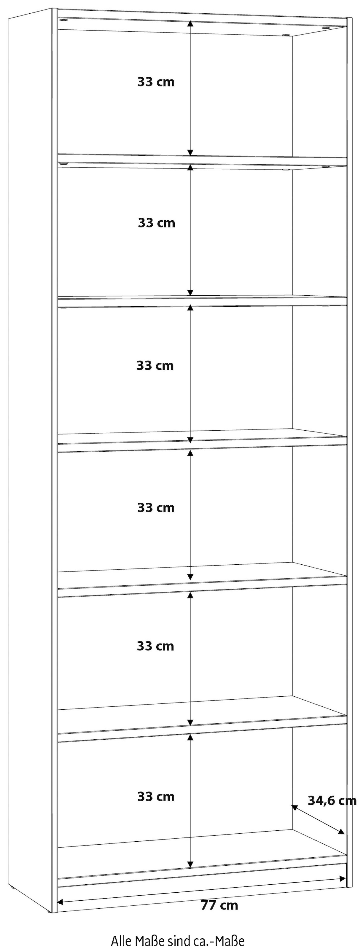 FORTE Aktenregal »Candlekeep, modernes Design«, Bücherregal, Höhe 220 cm, in 40 oder 80 cm Breite