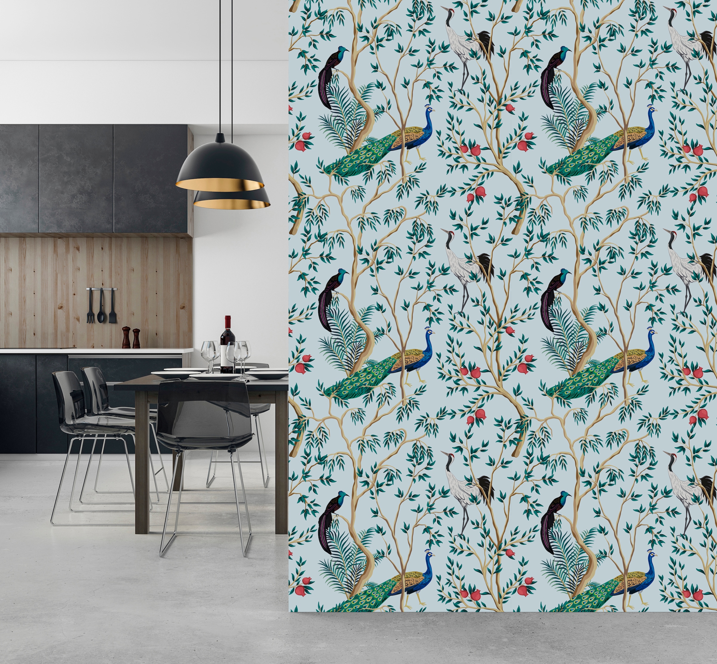 queence Vinyltapete »Carol«, floral-geblümt-gemustert-Motiv, 90x250cm, selbstklebend, kinderleichte Anbringung, Sticker