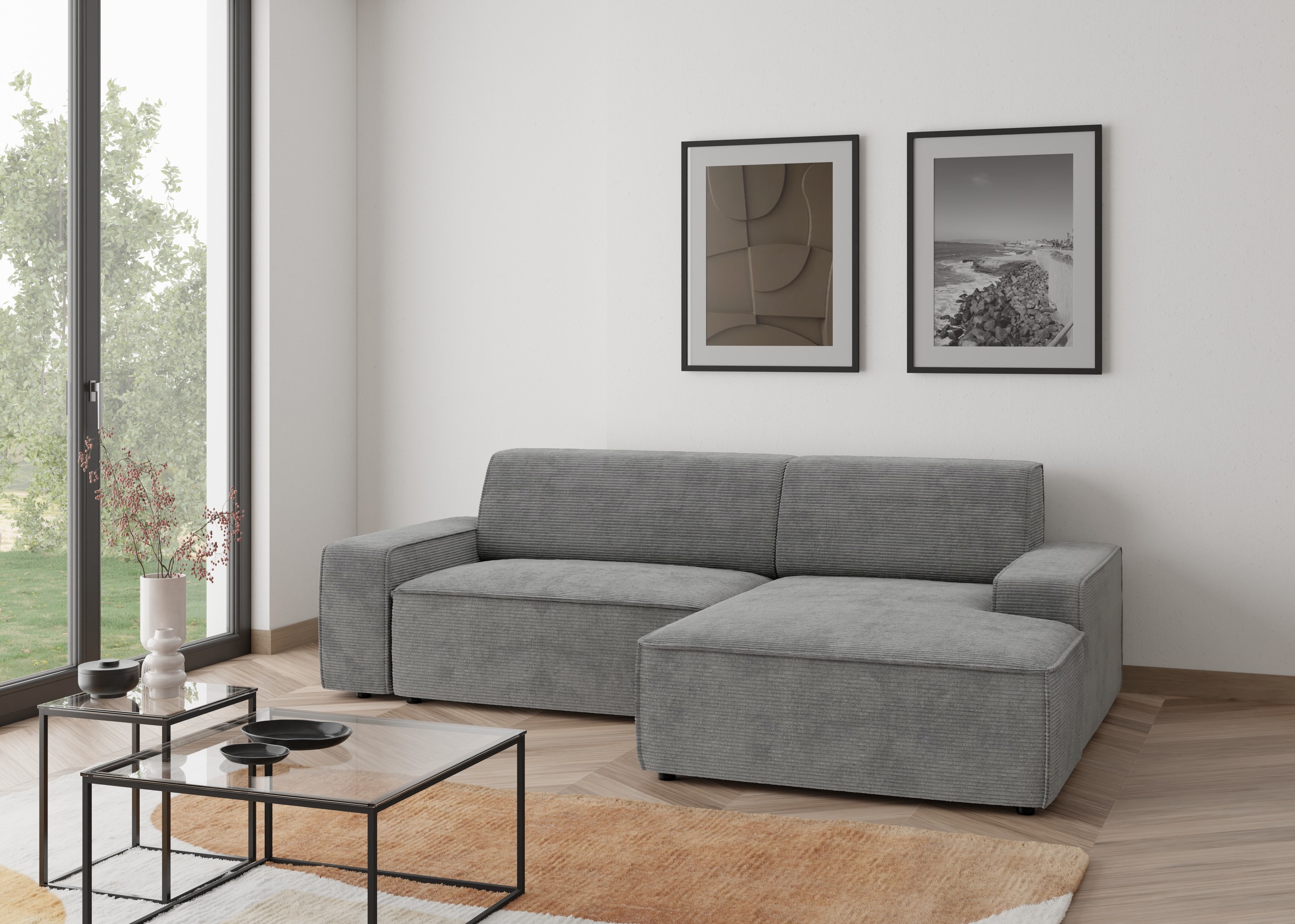 TRENDMANUFAKTUR Ecksofa »Graz, wahlweise mit Sitzvorschub und Bettkasten, L günstig online kaufen