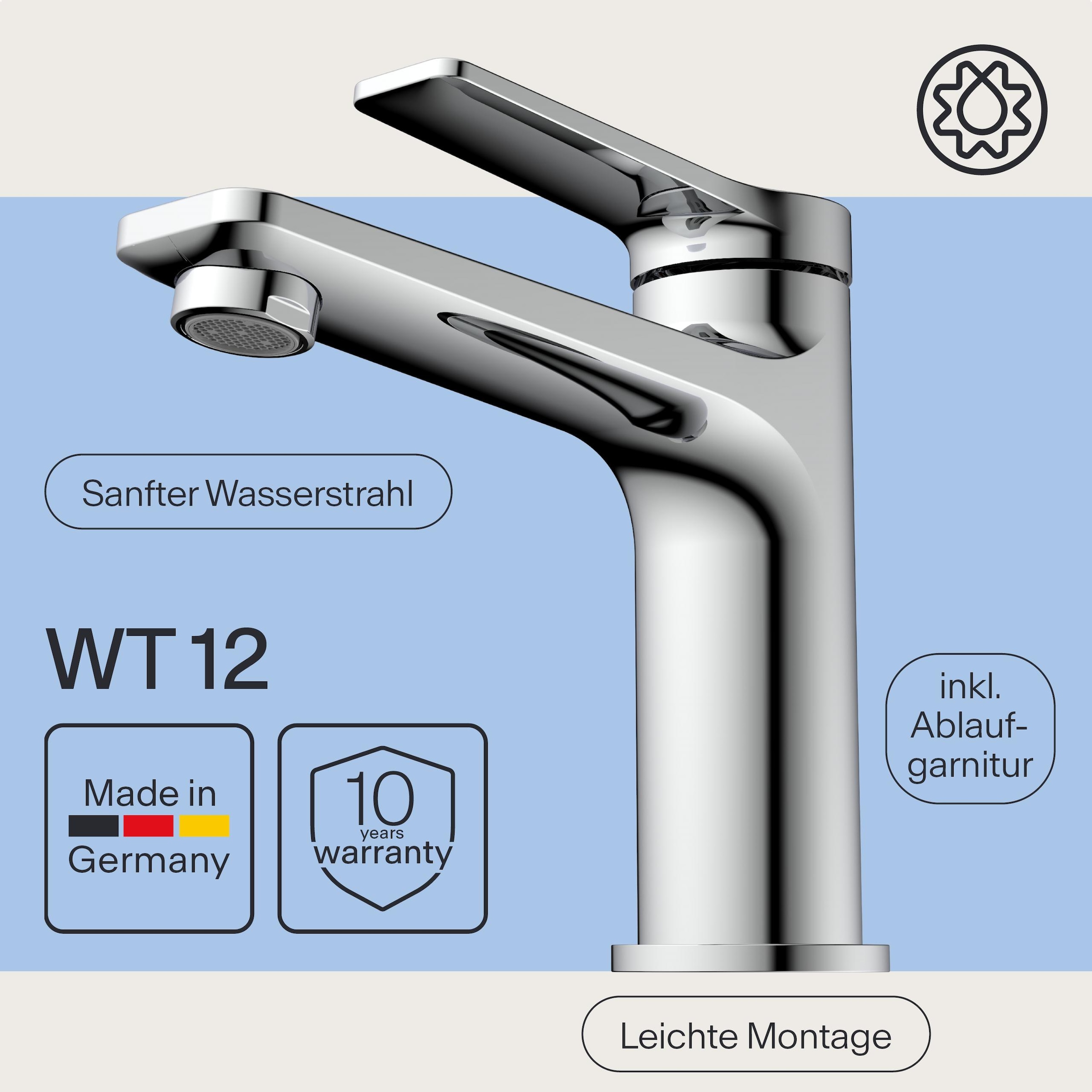 WASSERWERK Waschtischarmatur »WT 12« inkl. Popup, wassersparend