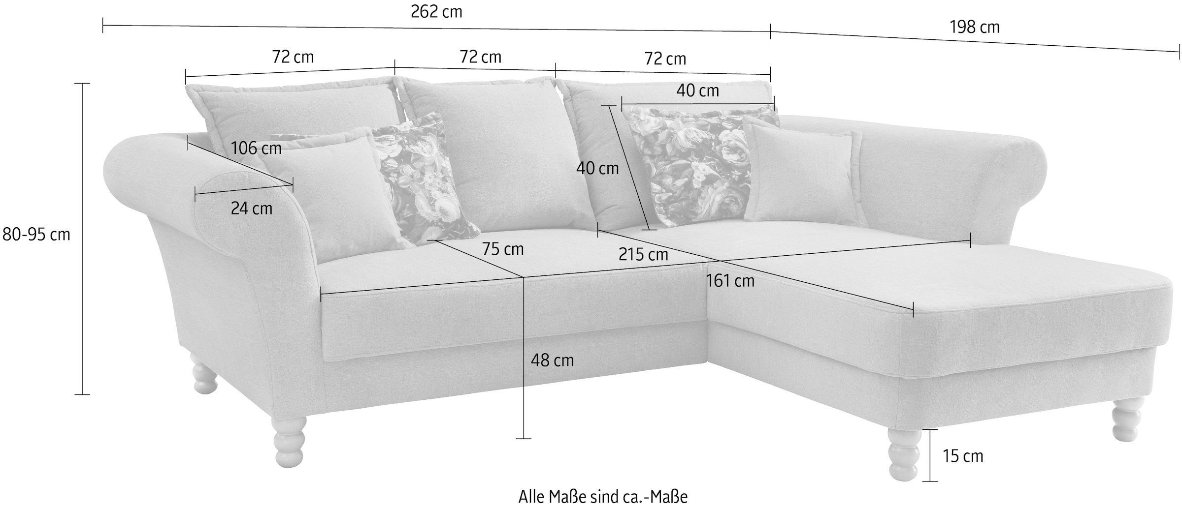 Home affaire Ecksofa »Tassilo Mega Polsterecke mit Kaltschaum im Sitz, bequem, L-Form«