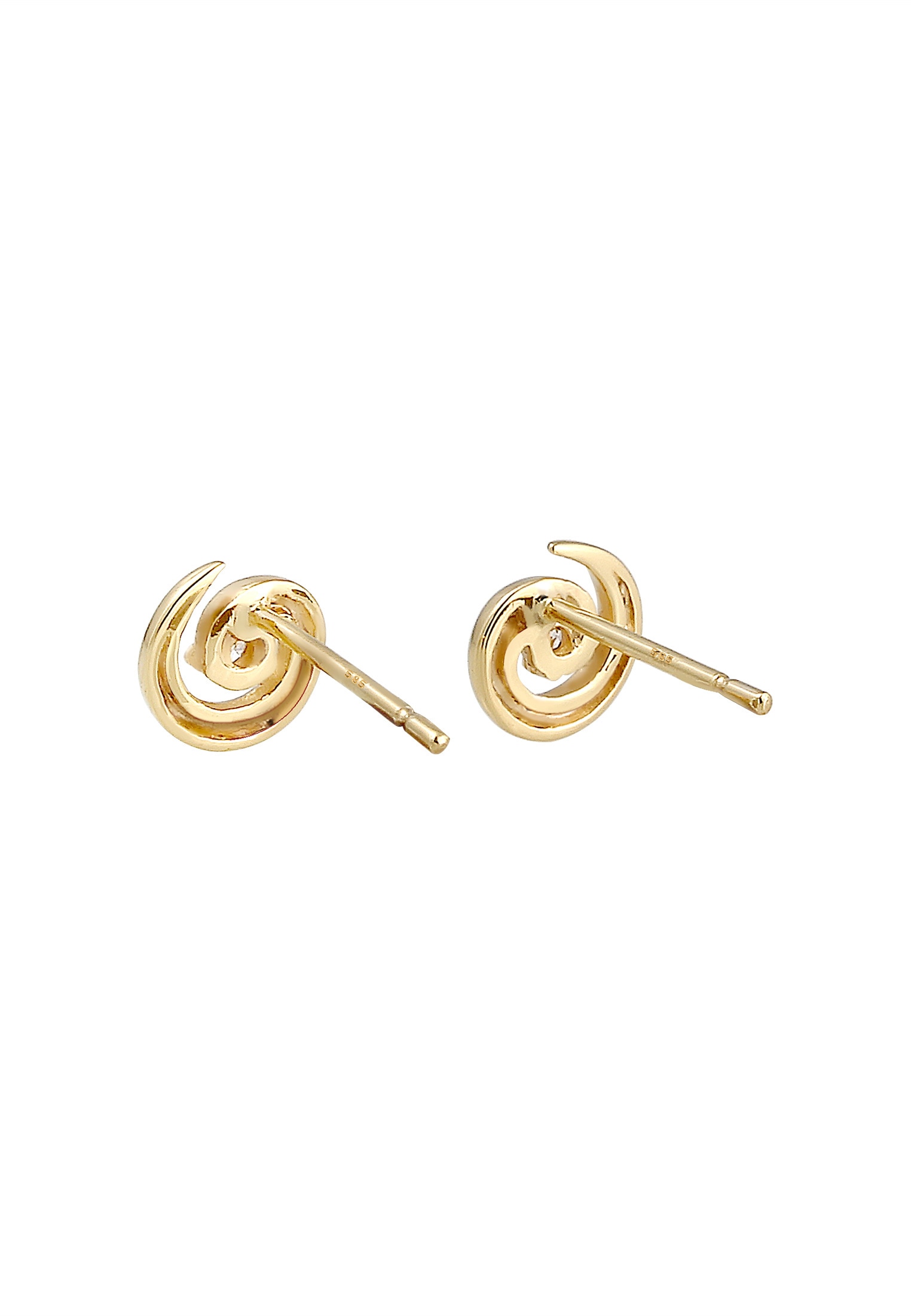 Elli DIAMONDS Paar Ohrstecker »Stecker Spirale Diamanten (0.03 ct) 585er Gelbgold«