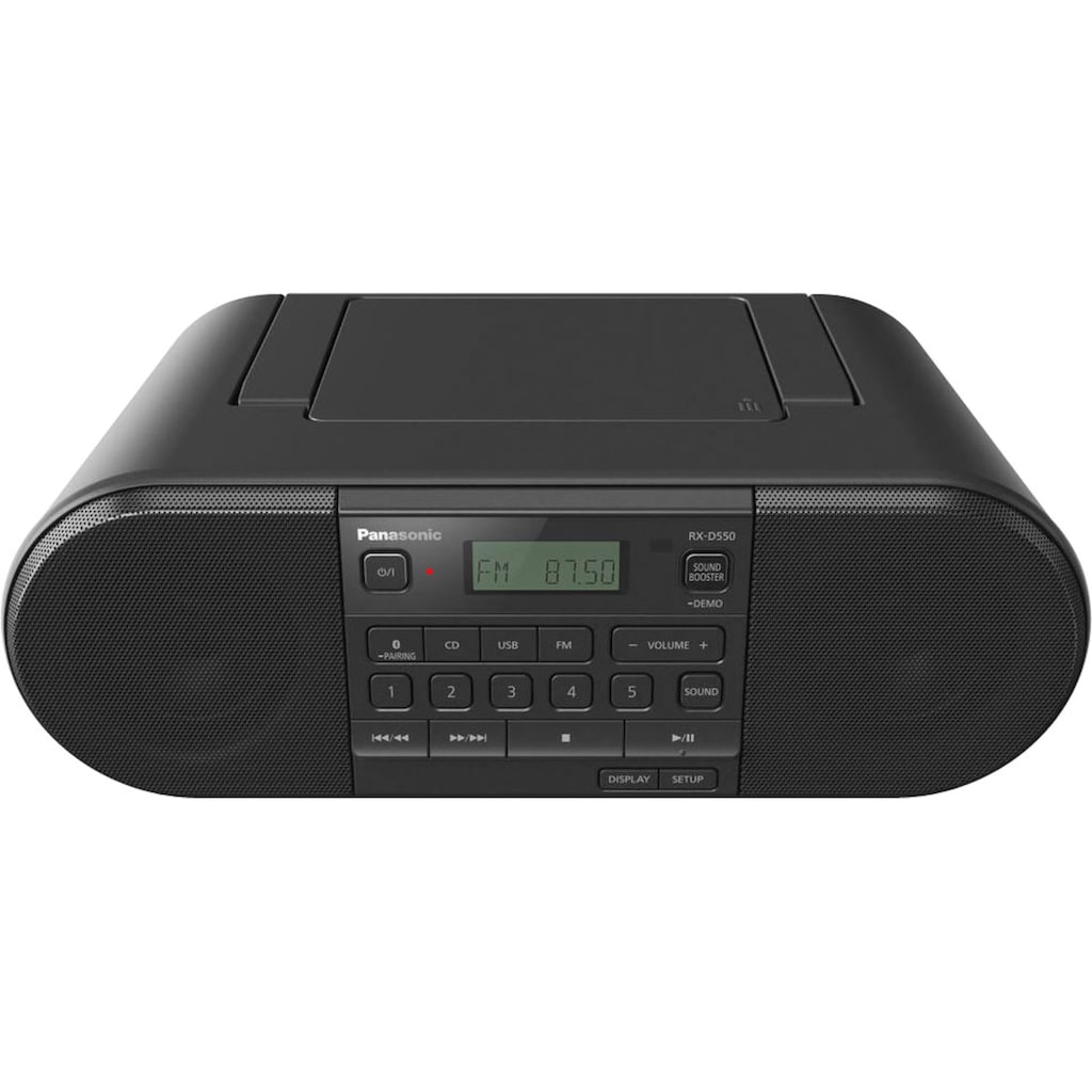 Panasonic Boombox »RX-D550E-K CD-«, (Bluetooth FM-Tuner-UKW mit RDS 20 W)