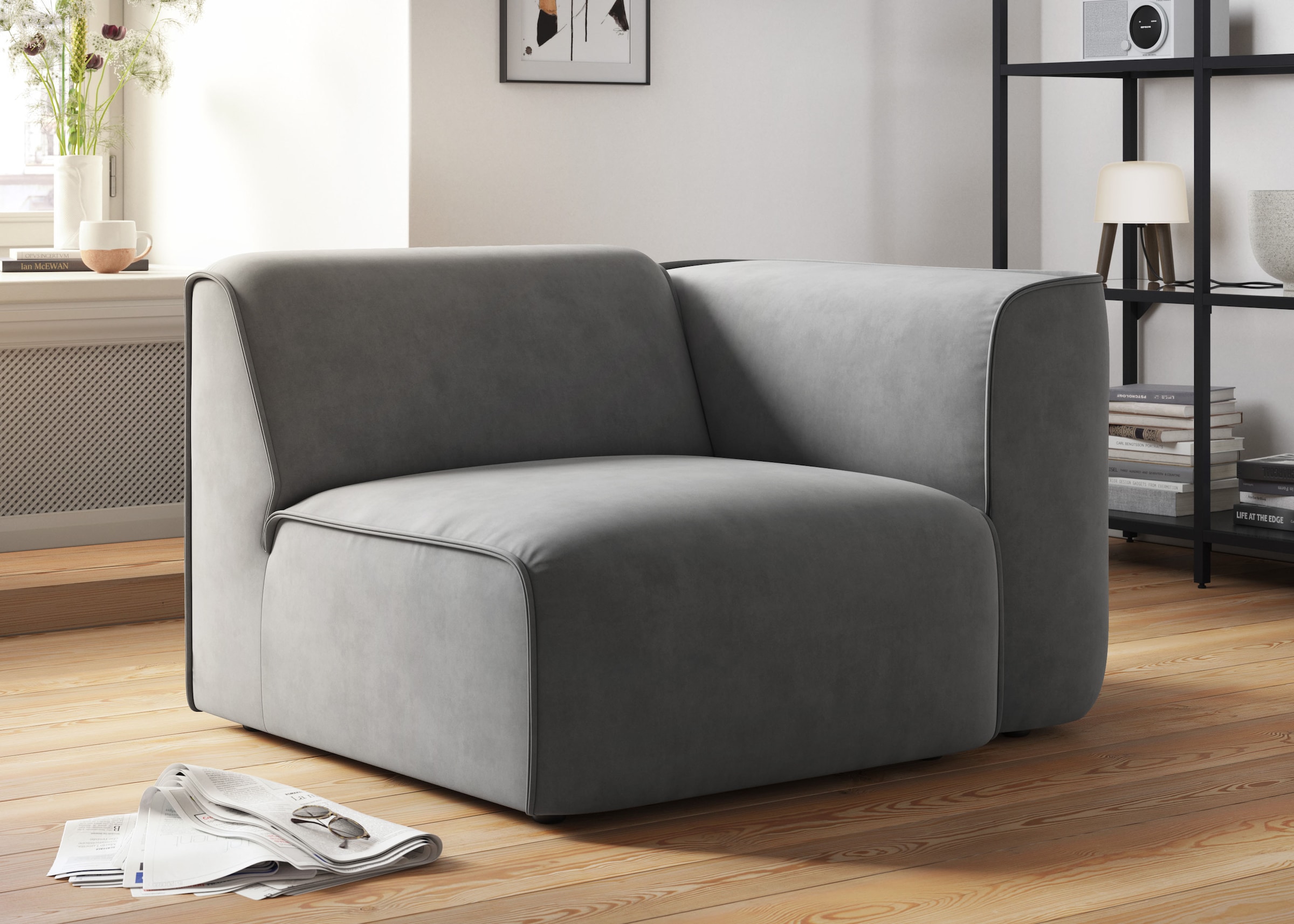 RAUM.ID Sessel »Merid Sofa-Eckelement, Maße B/T/H: 109/97/46 cm«, als Modul oder separat verwendbar, für individuelle Zusammenstellung