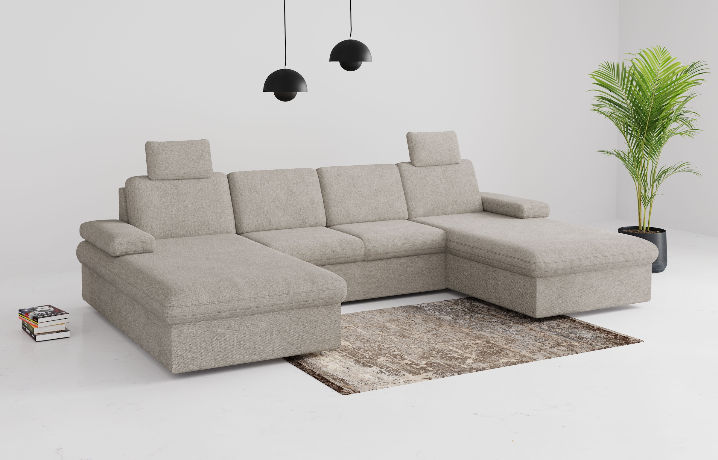 sit&more Wohnlandschaft »Moreno U-Form, B: 309 cm« mit Armteilverstellung, günstig online kaufen