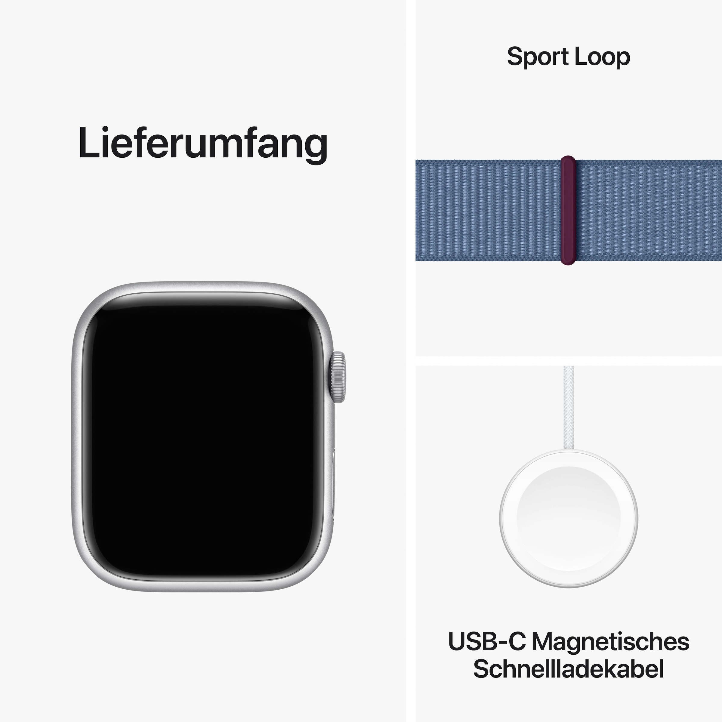 Apple Smartwatch »Watch Series 9 Aluminium«, (4,5 cm / 1,77 Zoll), Watch OS 10, Sport Loop)