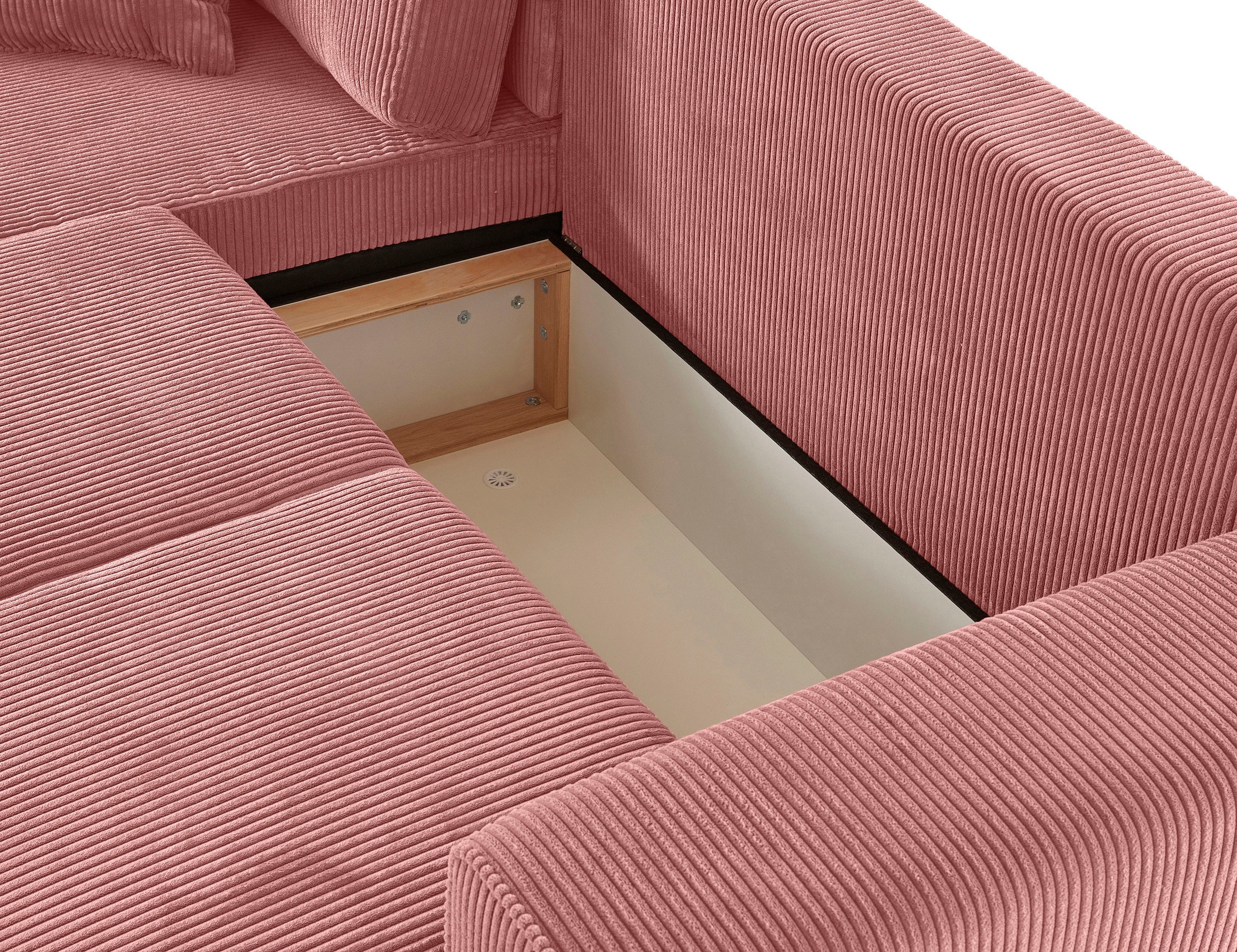 Guido Maria Kretschmer Home&Living Ecksofa »Györ«, L-Form, wahlweise mit Bettfunktion und Bettkasten incl. 2 Zierkissen