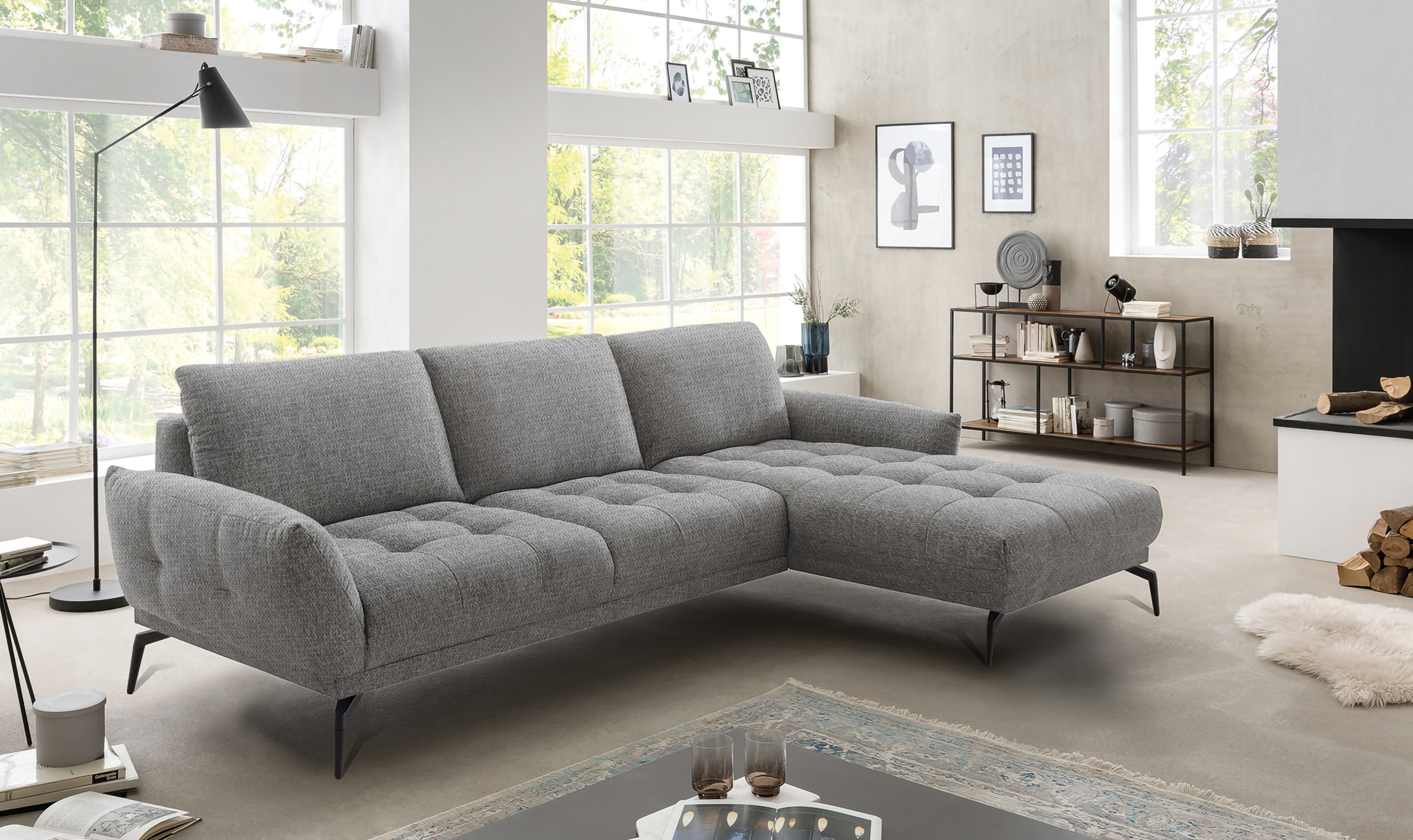 exxpo - sofa fashion Ecksofa »NICEA erstklassiger Sitzkomfort, L-Form, bode günstig online kaufen