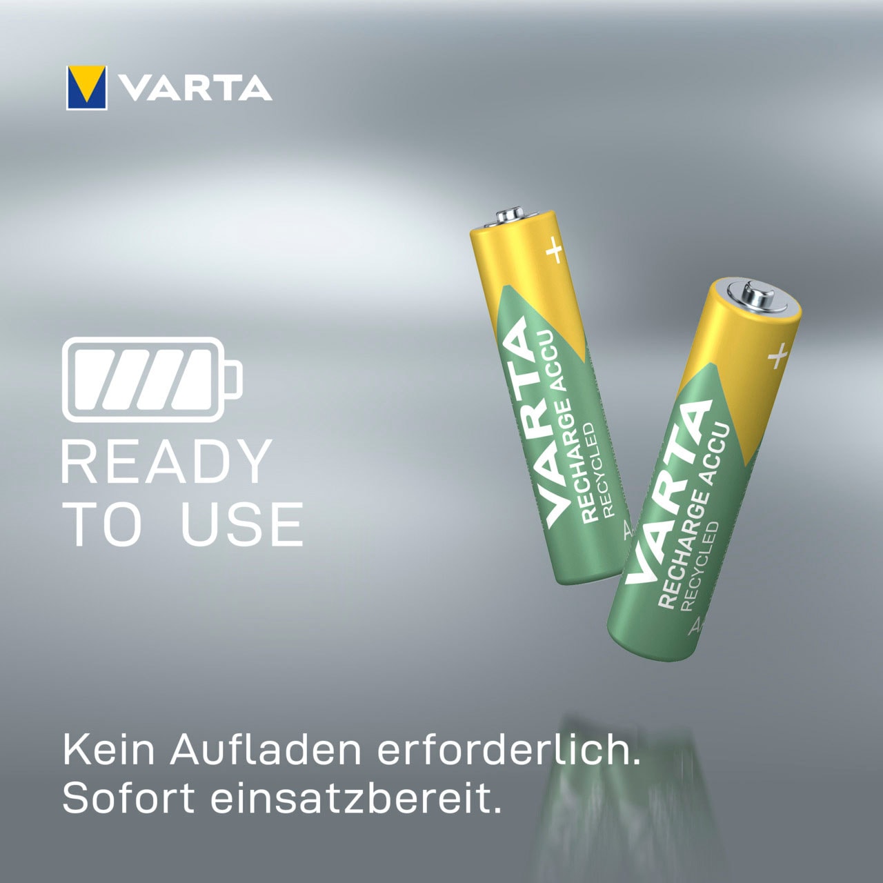 VARTA Akku »wiederauflaudbarer« Micro 800 mAh 1,2 VARTA Recharge Accu Recycled wiederaufladbar,