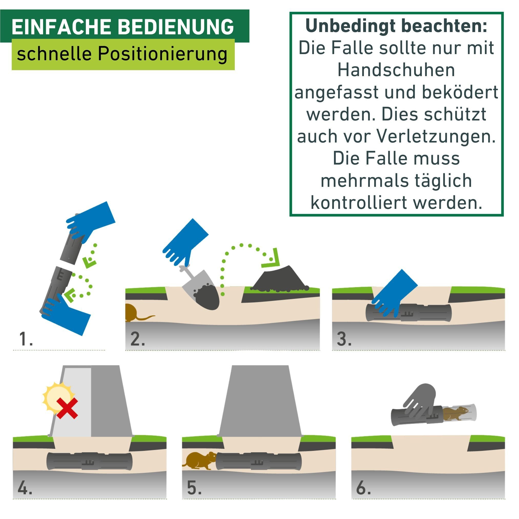 Windhager Schlagfalle »Röhren Wühlmausfalle wiederverwendbar« Lebendfalle tierfreundlich aus Kunststoff, schwarz