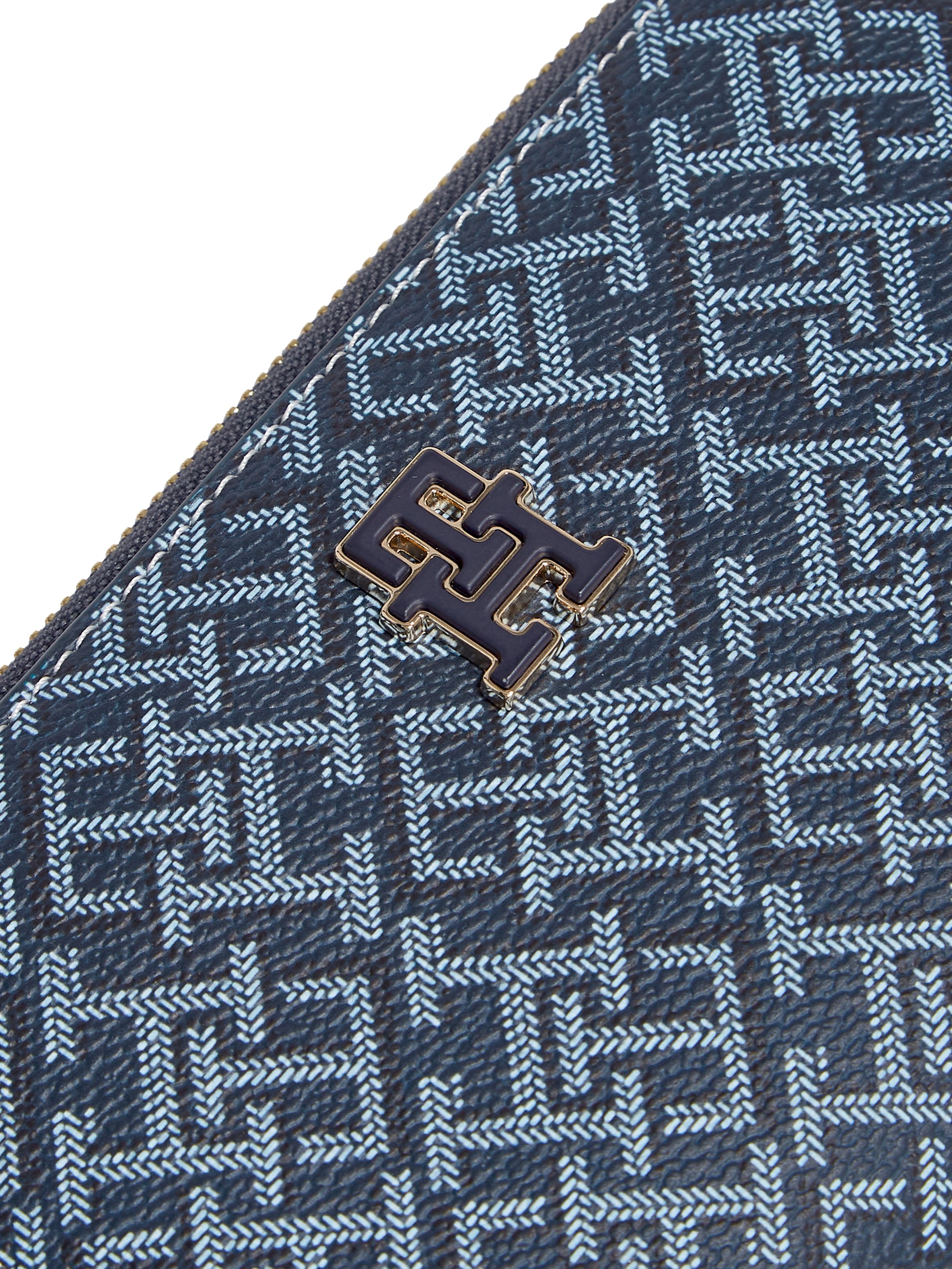 Tommy Hilfiger Geldbörse »TH MONOPLAY LEATHER MED 7 WALLET«, Damen Geldbeutel, Portemonnaie mit Allover-Logodruck