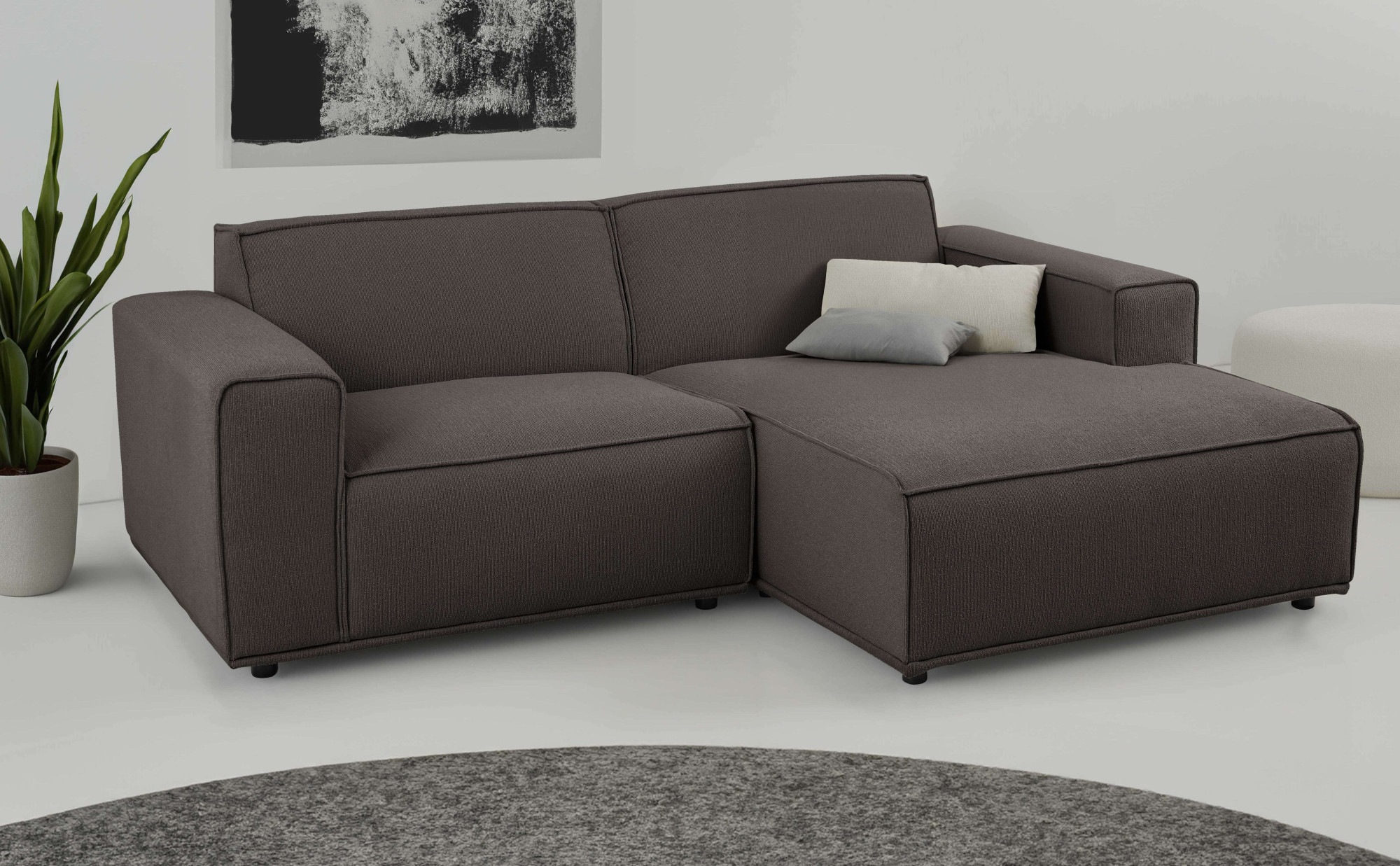 Home affaire Ecksofa »Avelin, 228 cm, L-Form, Chenille, Struktur-Boucle«, m günstig online kaufen