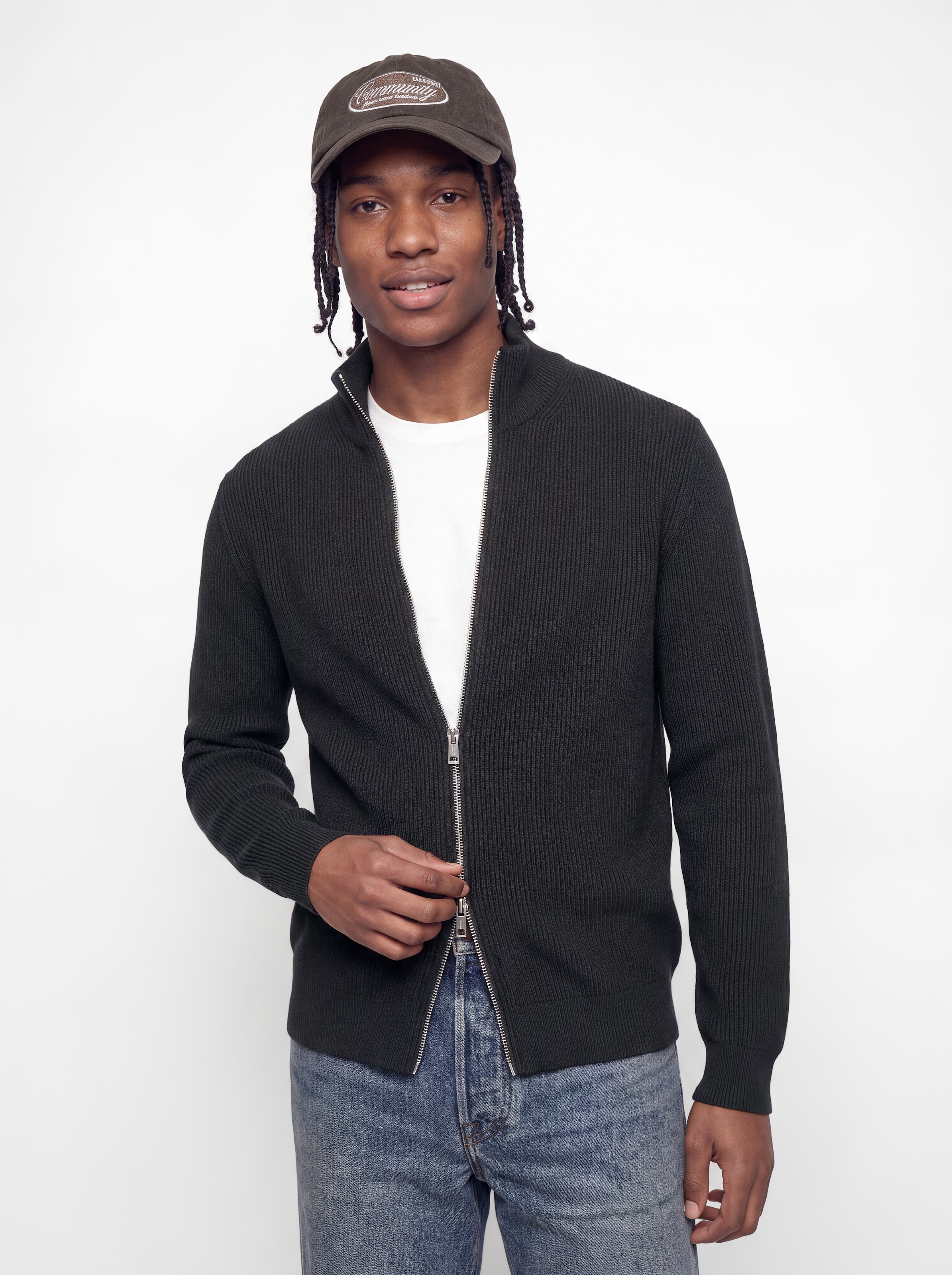 Jack & Jones Strickjacke »JJEPERFECT RIB KNIT FULL ZIP CARDIGAN SN« Baumwollmischung, mit Reißverschluss