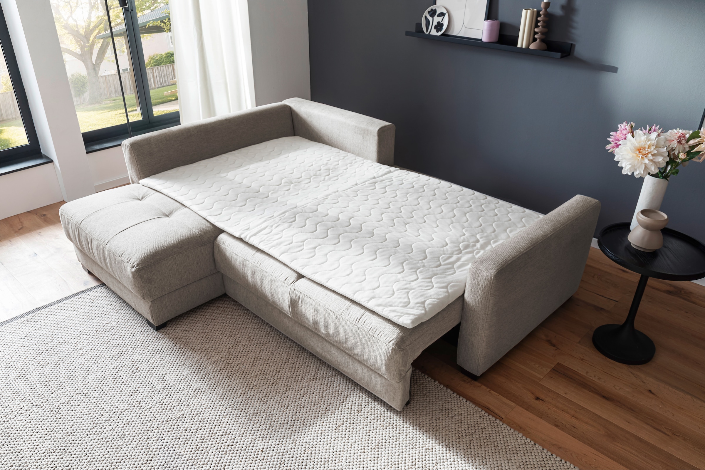 Mr. Couch Ecksofa »Pierre, L-Form mit BoxSpring«, Mit Boxpring-Taschenfederkern