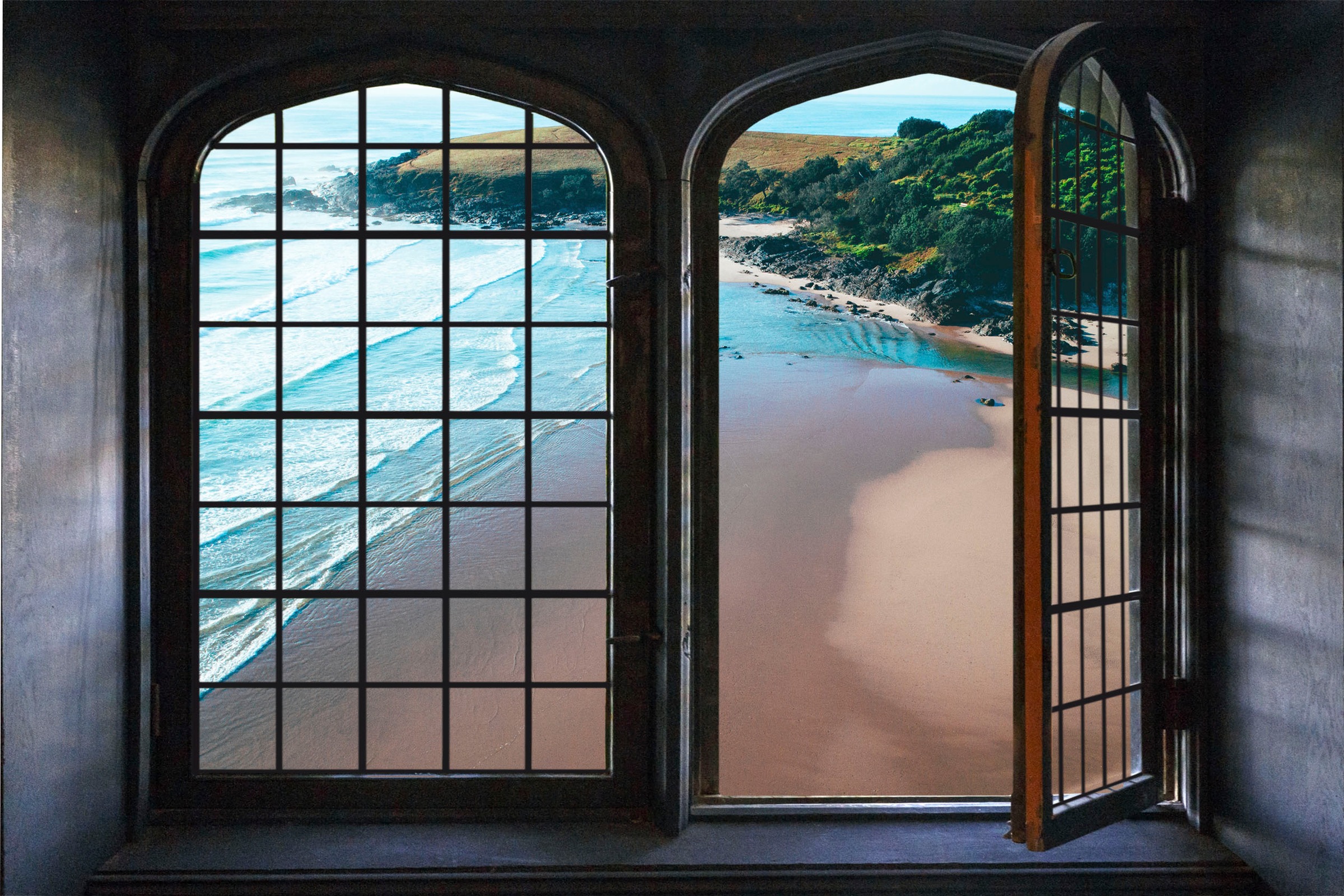 queence Wandsticker »Sandstrand« Wandsticker, Wandbild, selbstklebend, 3D, günstig online kaufen