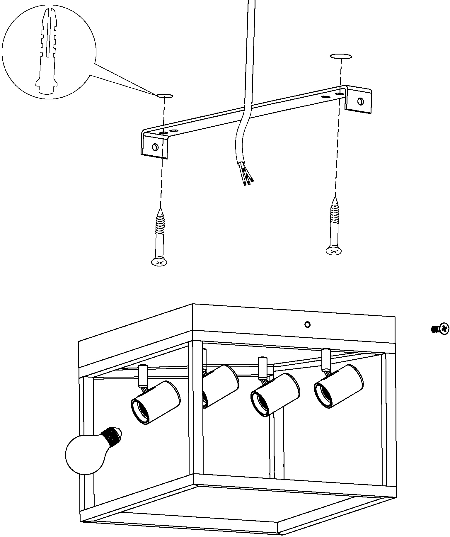 EGLO Deckenleuchte »SILENTINA«, 4 flammig, Leuchtmittel E27 | ohne Leuchtmittel, Deckenlampe