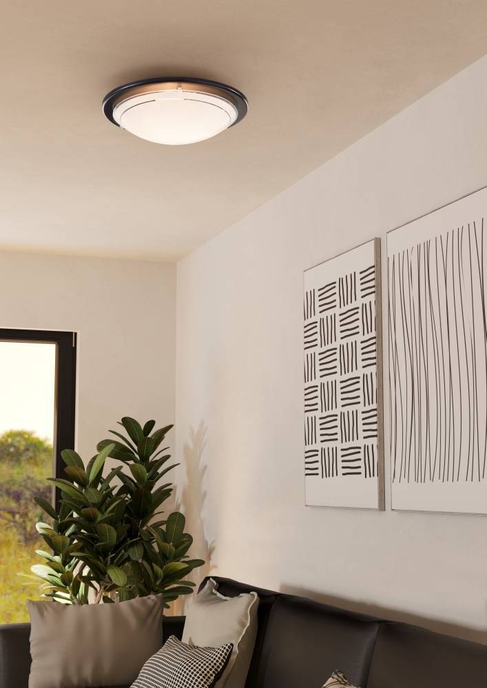 EGLO Deckenleuchte »PLANET 1«, 1 flammig, Leuchtmittel E27 | ohne Leuchtmittel, Wohnzimmerlampe, Flurlampe, Esszimmer, Büro, zeitlos, 29x29x8,5cm