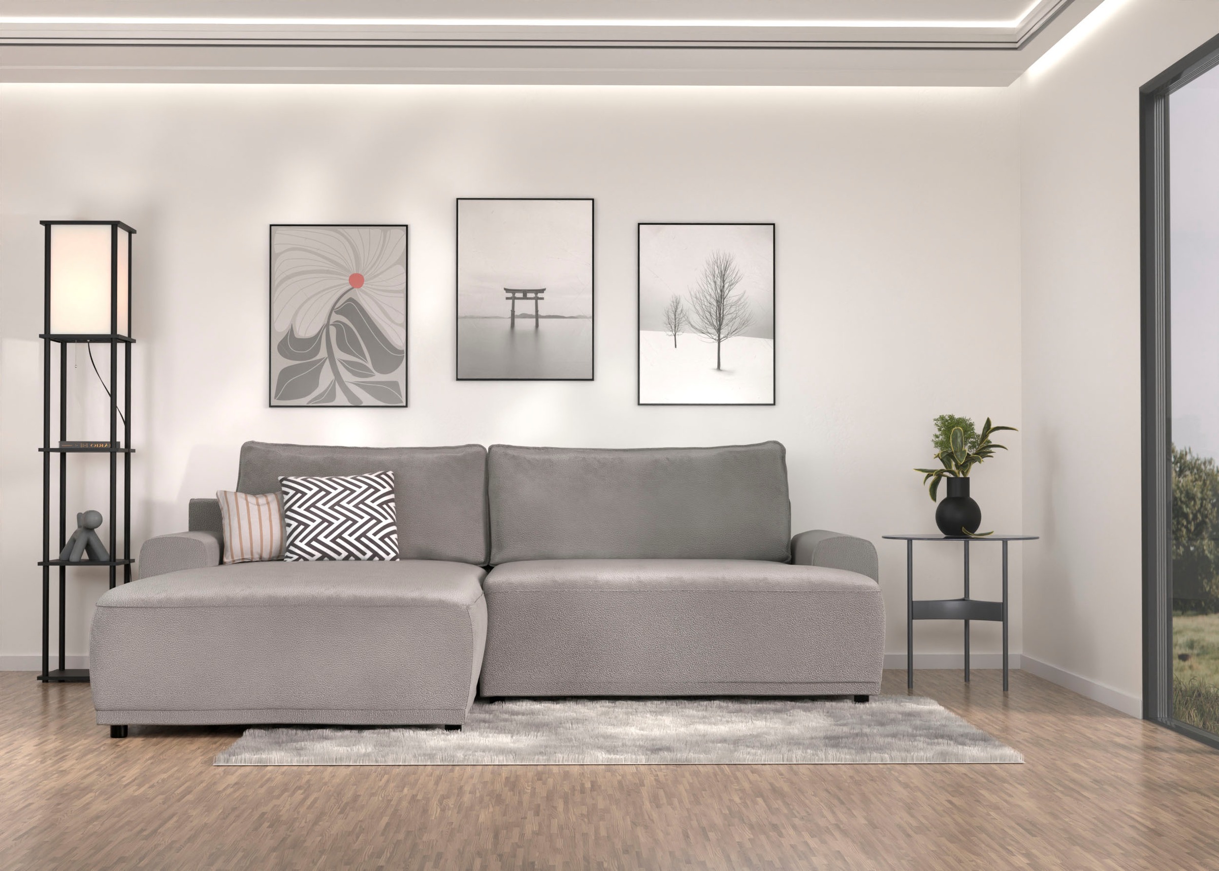 TRENDMANUFAKTUR Ecksofa »Fordon, Schlafsofa mit Bettkasten, Couch in L-Form günstig online kaufen