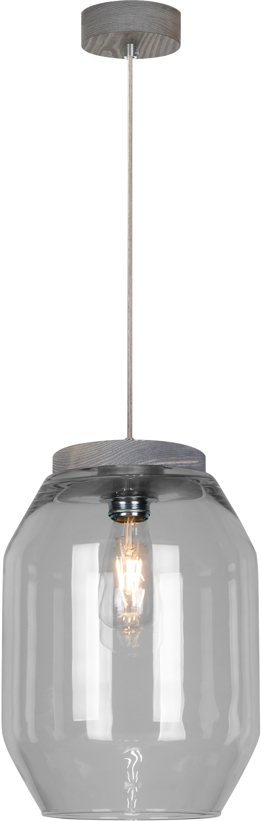 BRITOP LIGHTING Pendelleuchte »Vaso«, 1 flammig, Leuchtmittel E27 | ohne Leuchtmittel-Leuchtmittel wechselbar, Naturprodukt aus Echtholz, Nachhaltig, Hochwertiger Glasschirm