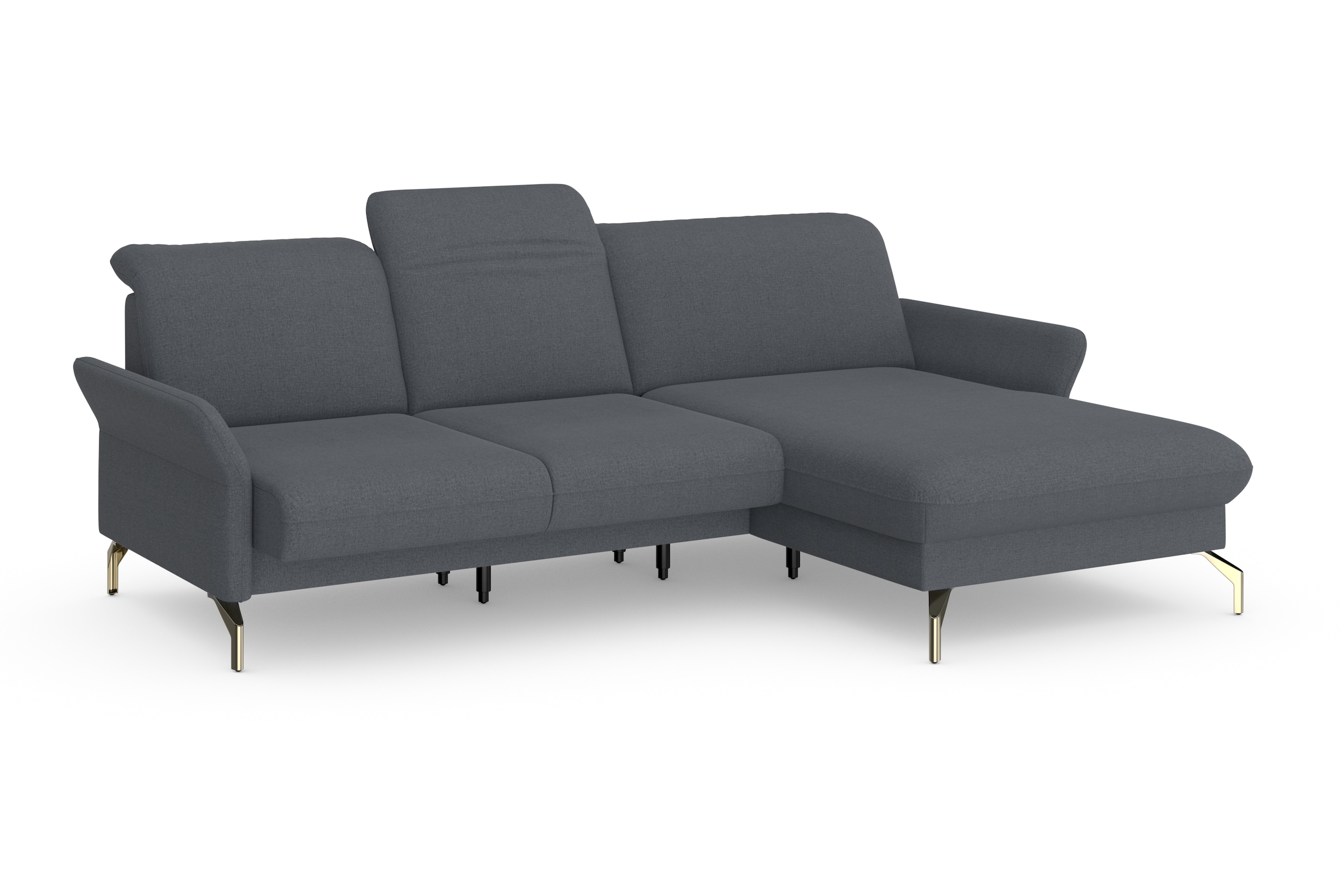 sit&more Ecksofa »Fashion L-Form«, wahlweise mit Kopfteilverstellung, Vorziehsitz, motorisch, Nickelfüße