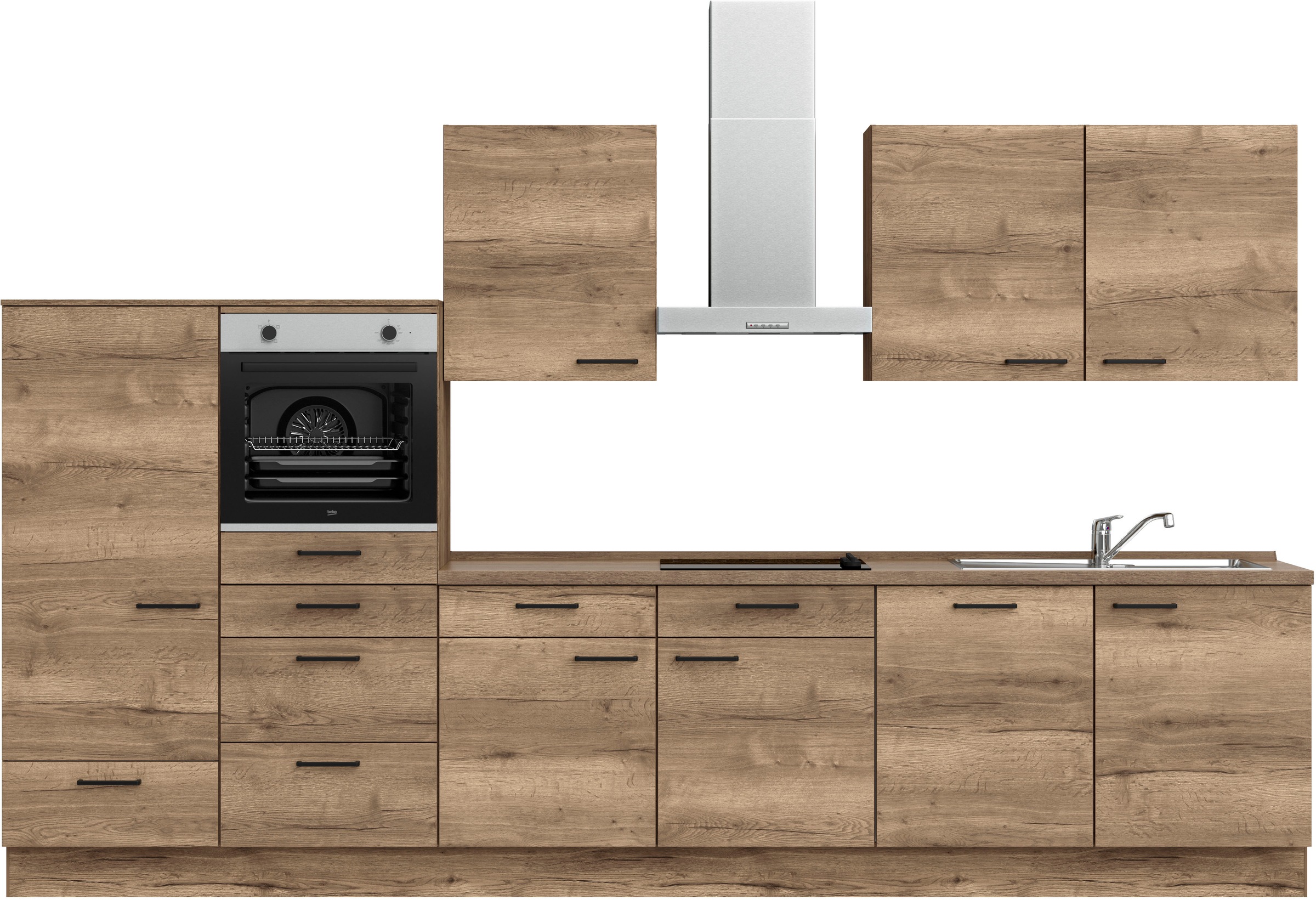 nobilia® Küchenzeile »"Structura I"« vormontiert, Ausrichtung wählbar, Brei günstig online kaufen