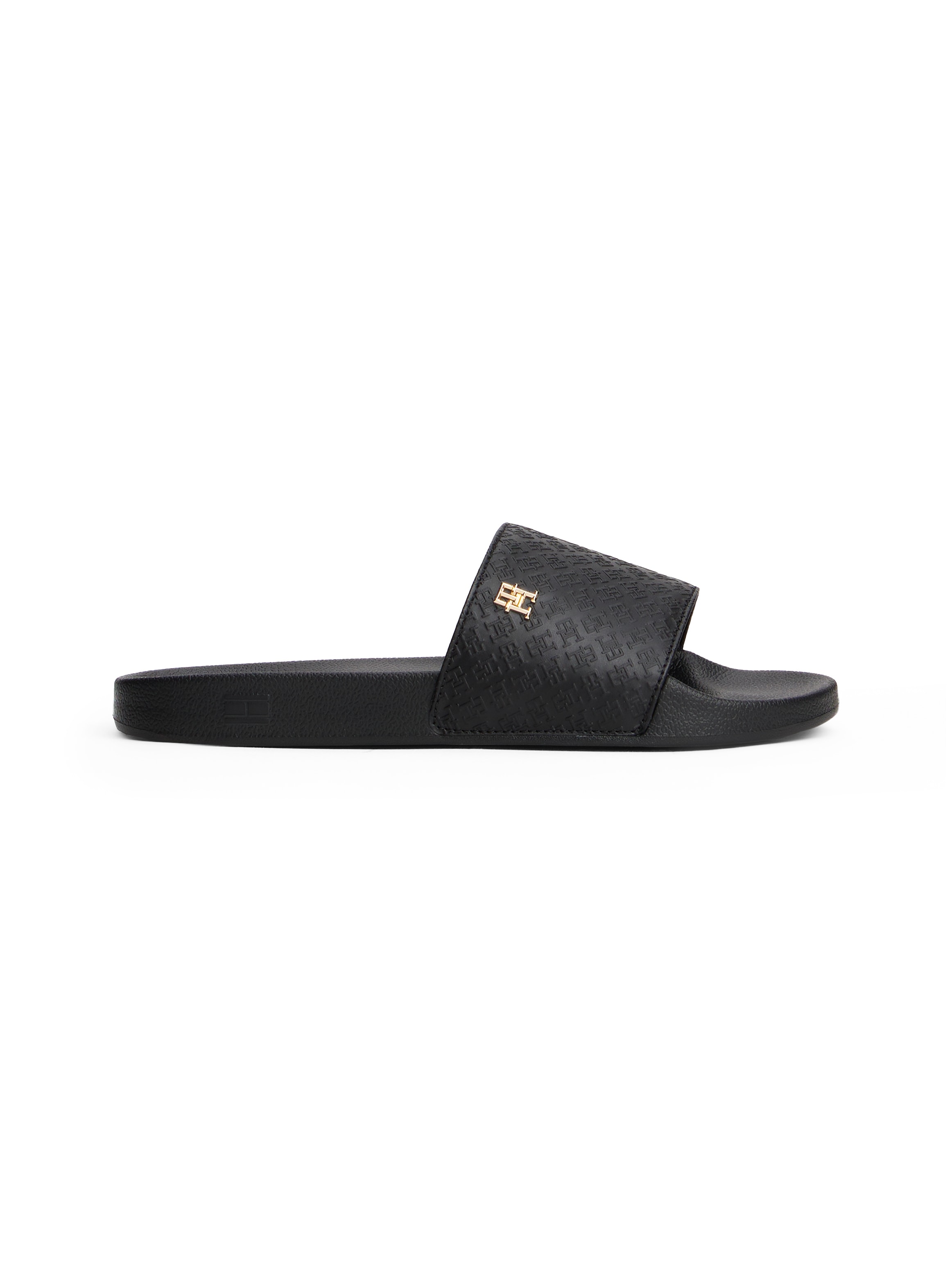 Tommy Hilfiger Pantolette »TH MONOGRAM POOLSIDE«, Bequemschuh, Sommerschuh, Schlupfschuh mit TH-Schmuckelement